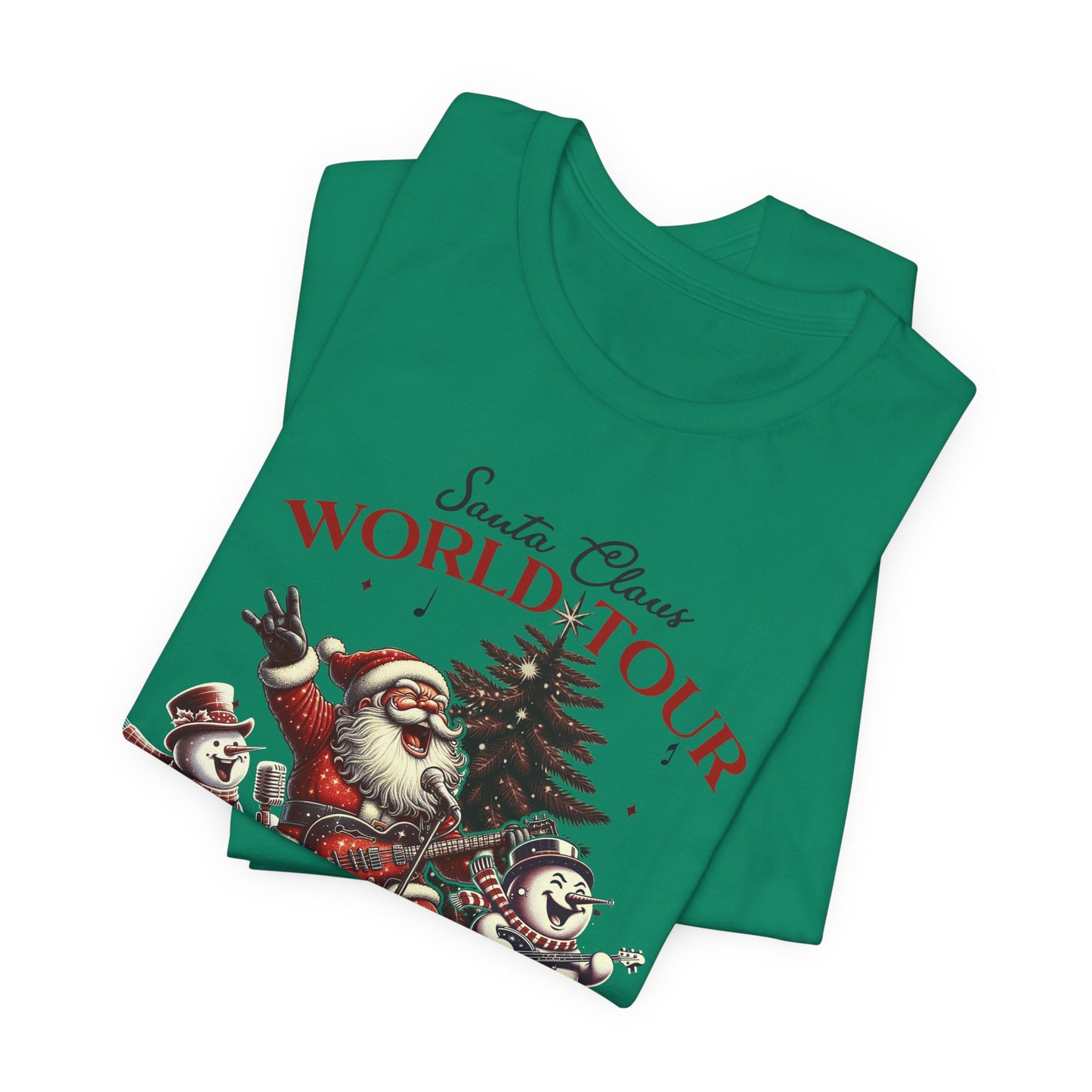 Santa Rocking Around the Christmas Tree Unisex Jersey Short Sleeve T-shirt - sizes S - 3X