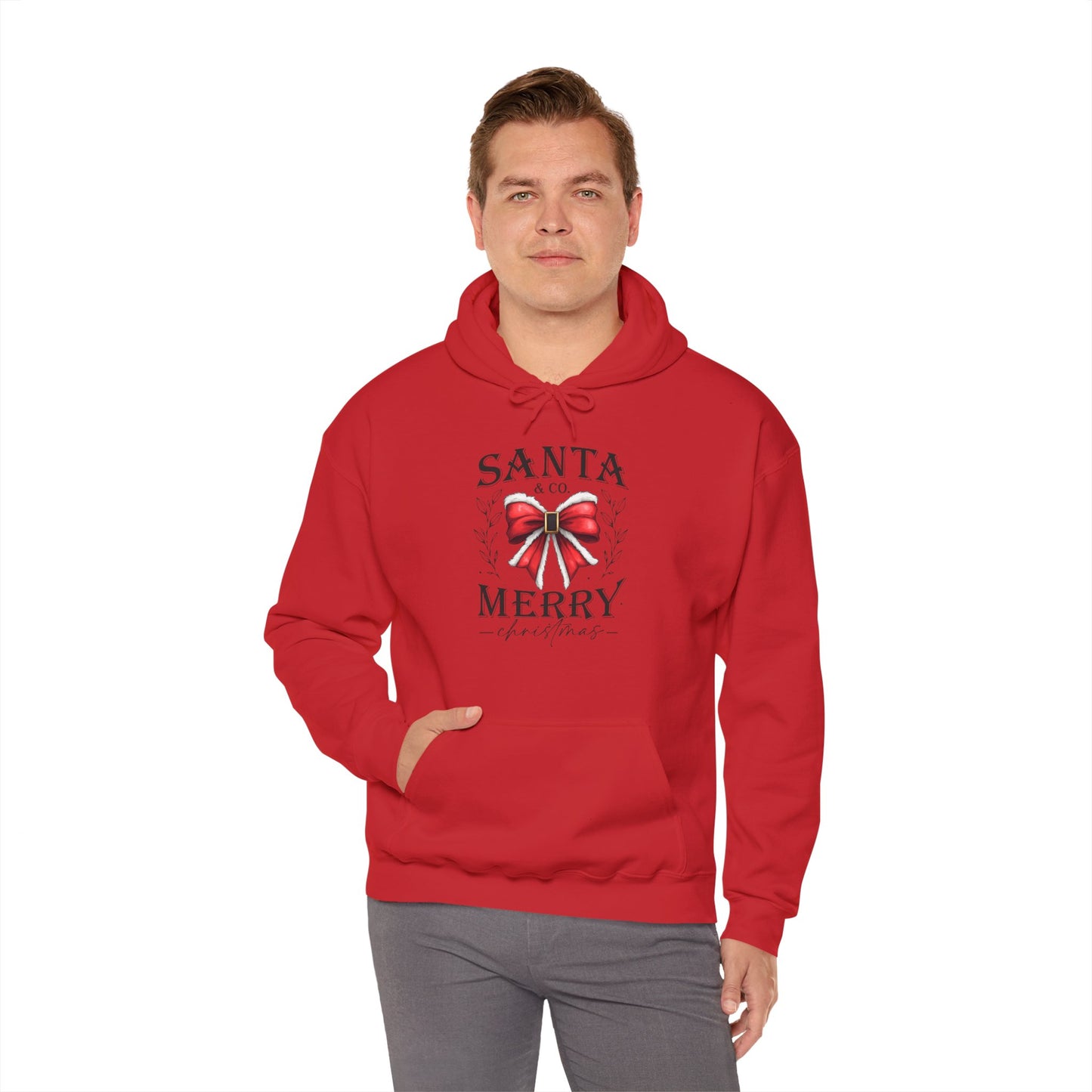 Santa and Co Merry Christmas bow Unisex Heavy Blend™ Hooded Sweatshirt - sizes S - 5X