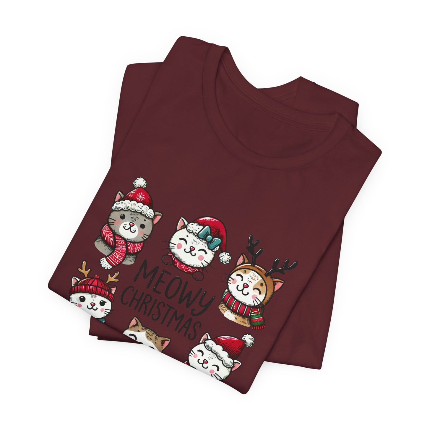 Meowy Christmas Unisex Jersey Short Sleeve Tee - size S - 3X