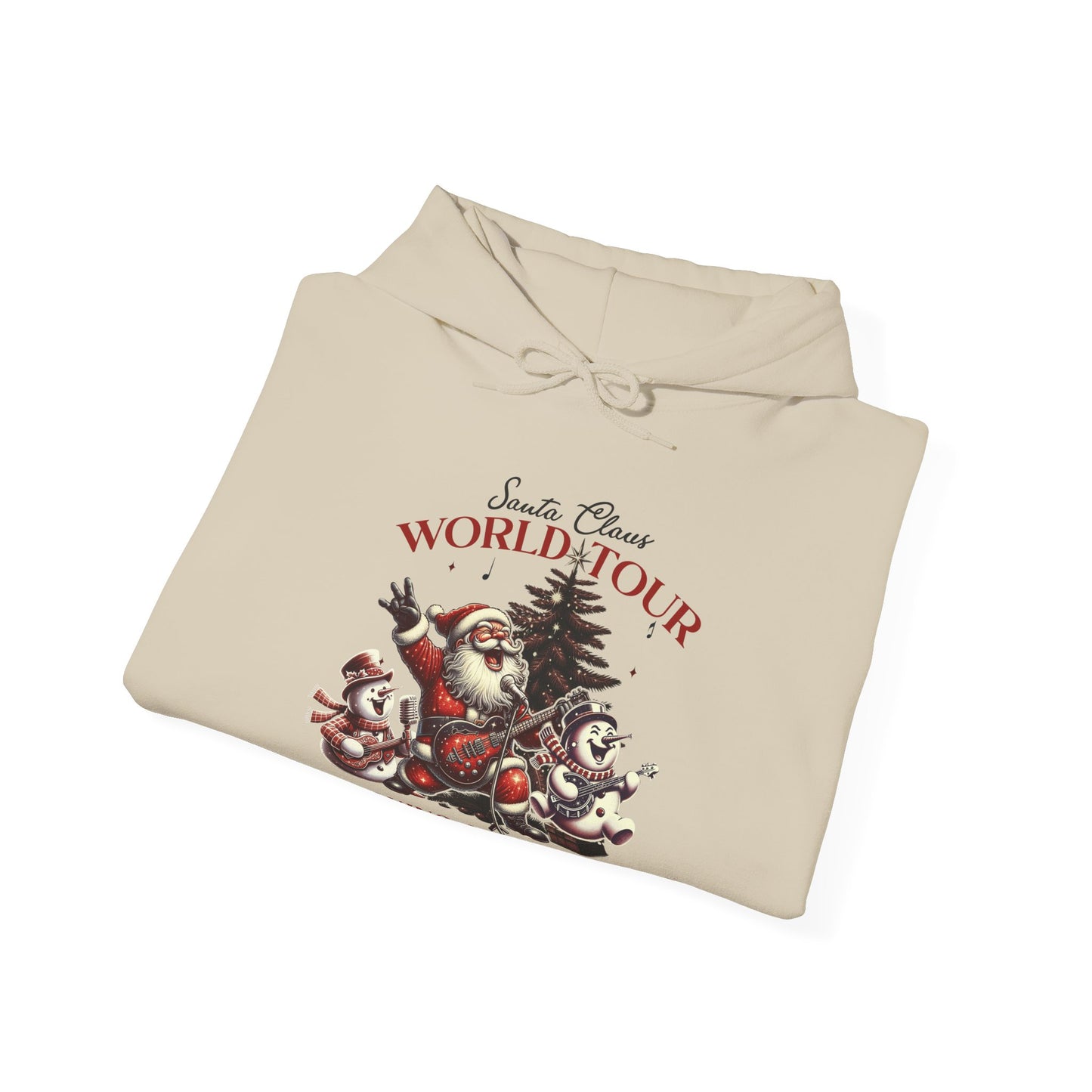 Santa Rocking Around the Christmas Tree Unisex Heavy Blend™ Hooded Sweatshirt - sizes S -3X