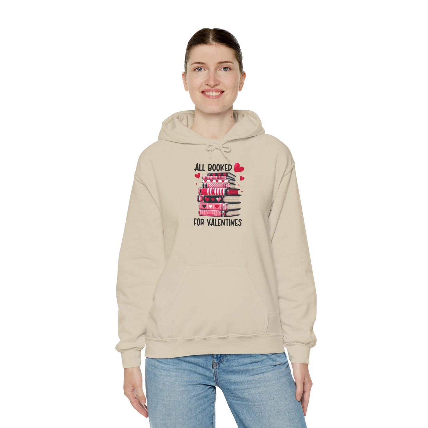 Valentine's Day All Booked Unisex Hooded Sweatshirt - sizes s - 5X