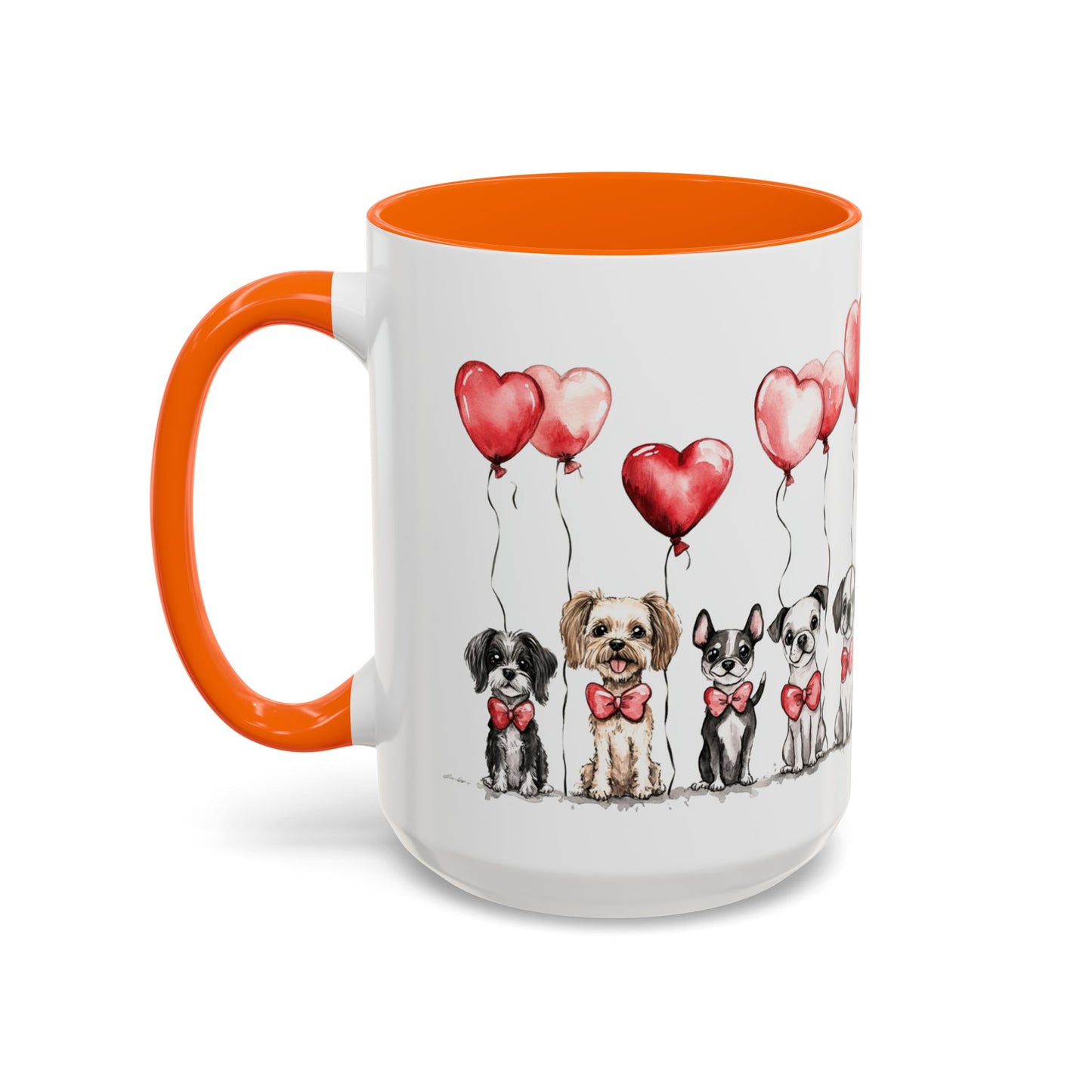 Coffee Mug - Puppy Love Valentine's Day, Cute Dogs and Heart Balloons, 11oz and 15oz, Ceramic