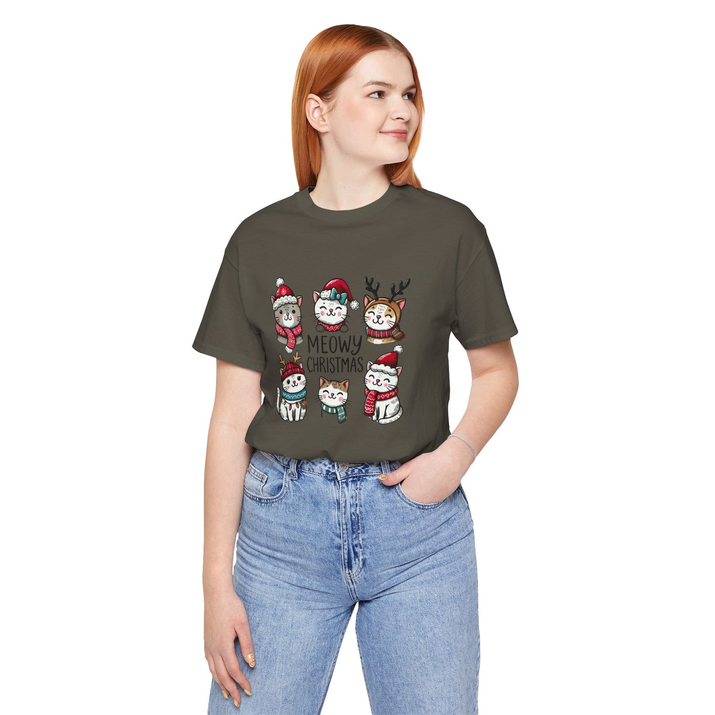Meowy Christmas Unisex Jersey Short Sleeve Tee - size S - 3X
