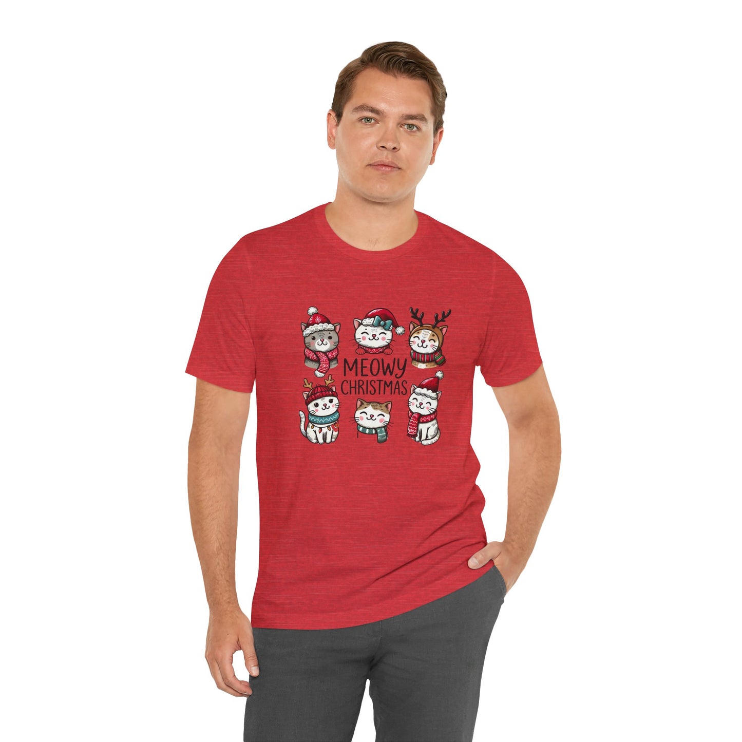 Meowy Christmas Unisex Jersey Short Sleeve Tee - size S - 3X