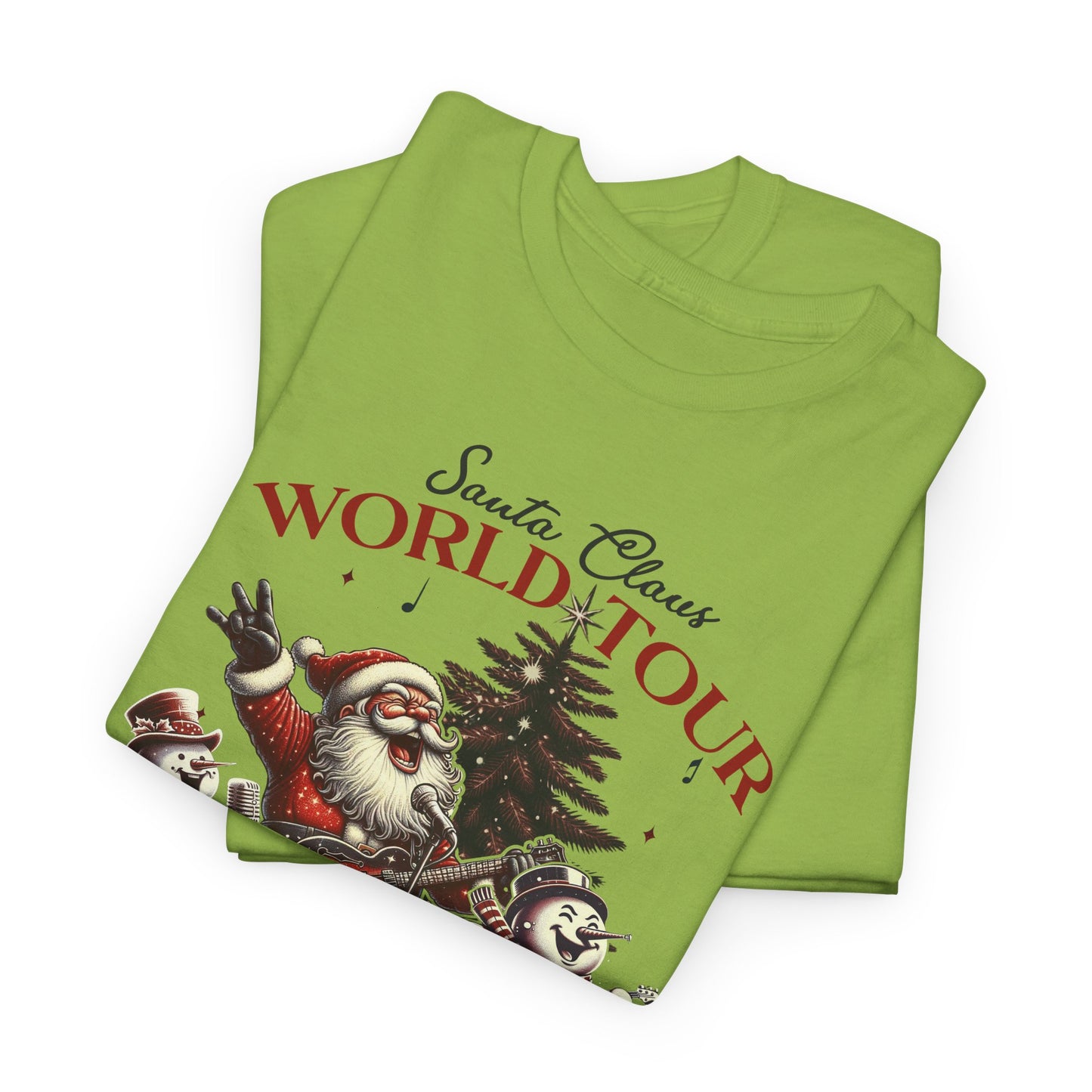 Santa Rocking around the Christmas Tree Unisex Heavy Cotton T-shirt - size S - 5X