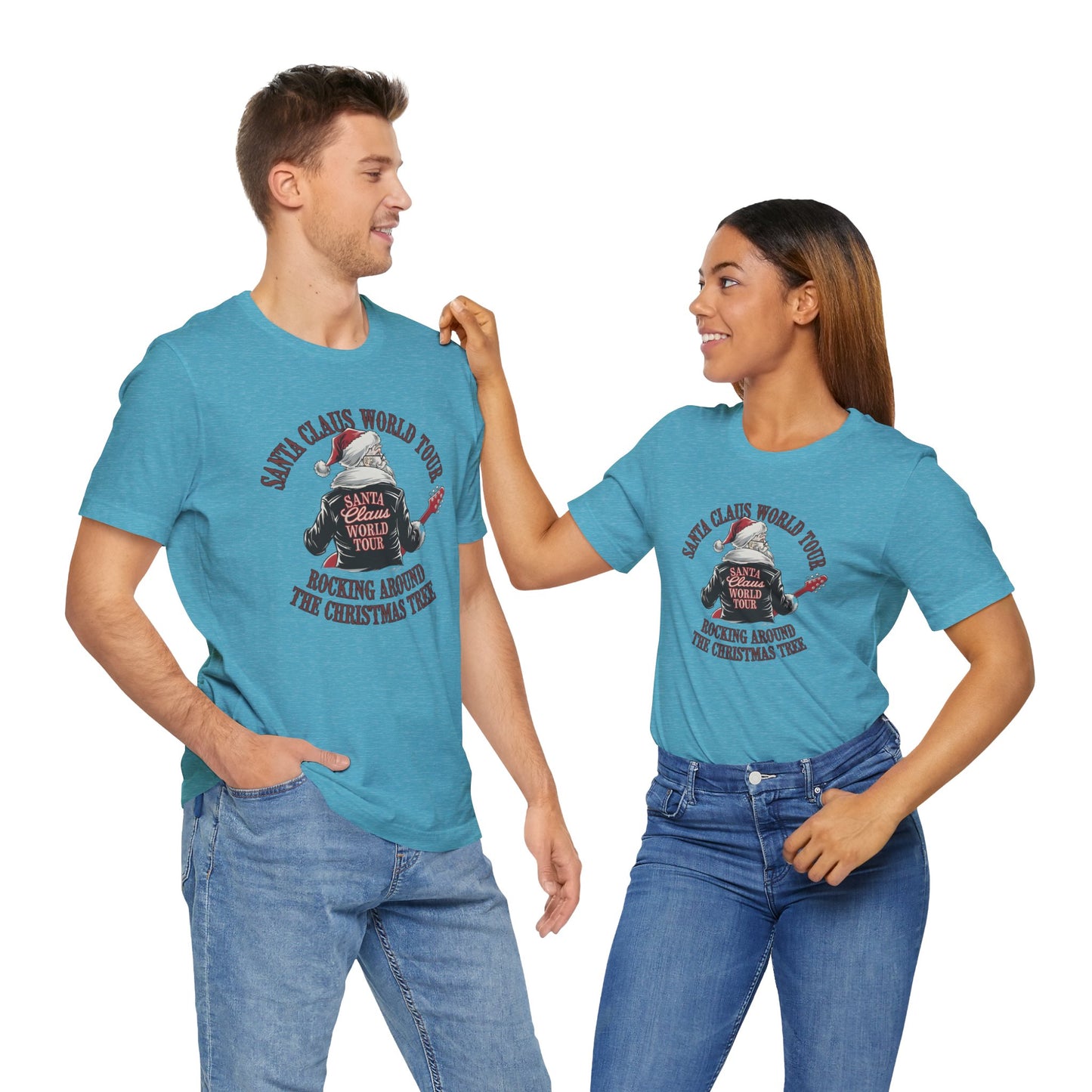 Santa Claus World Tour Tee - Festive Christmas Unisex Jersey Short SleeveT-Shirt - sizes S-3X