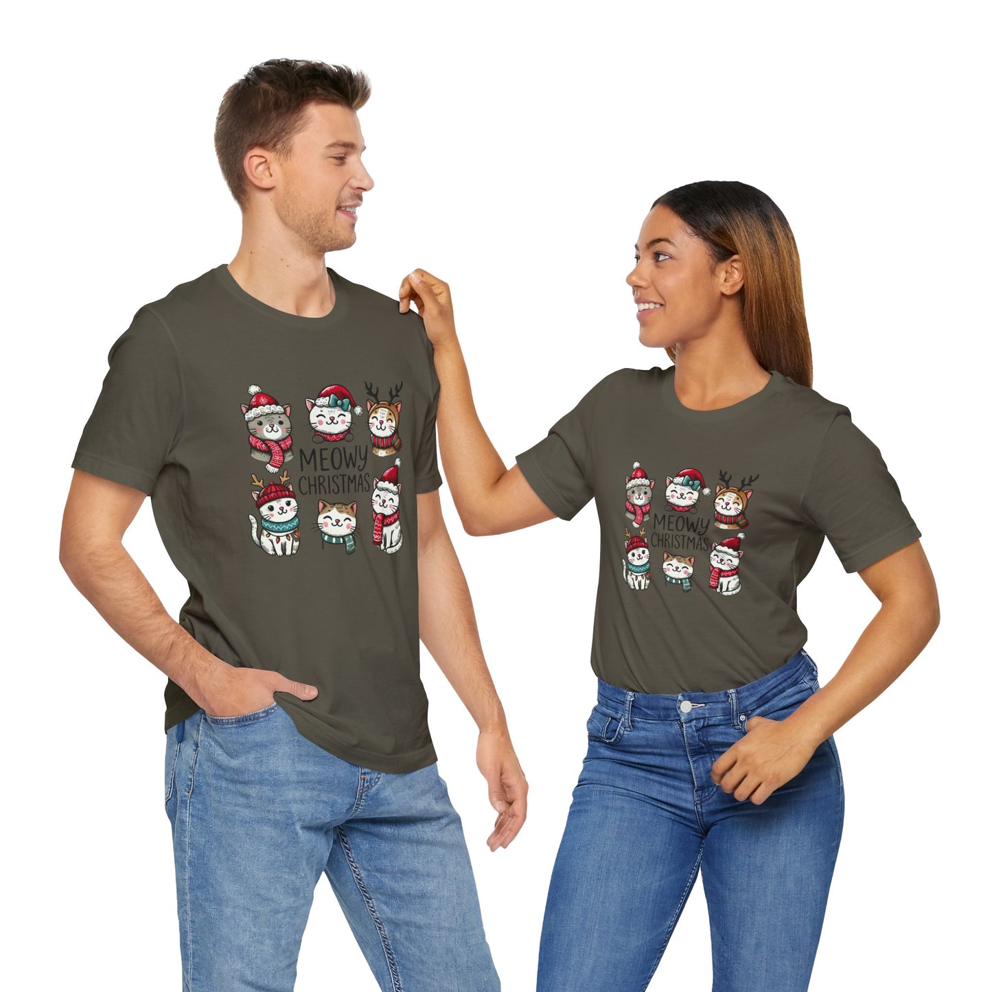 Meowy Christmas Unisex Jersey Short Sleeve Tee - size S - 3X