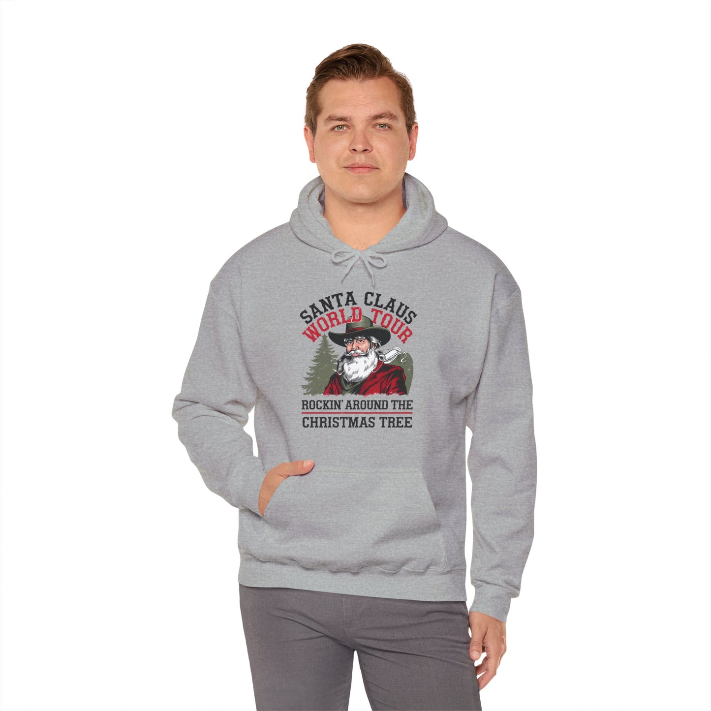 Santa Claus World Tour Unisex Heavy Blend™ Hooded Sweatshirt - sizes S - 3X - Rocking Around the Christmas Tree