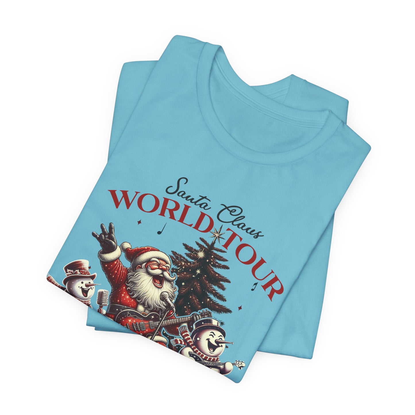 Santa Rocking Around the Christmas Tree Unisex Jersey Short Sleeve T-shirt - sizes S - 3X