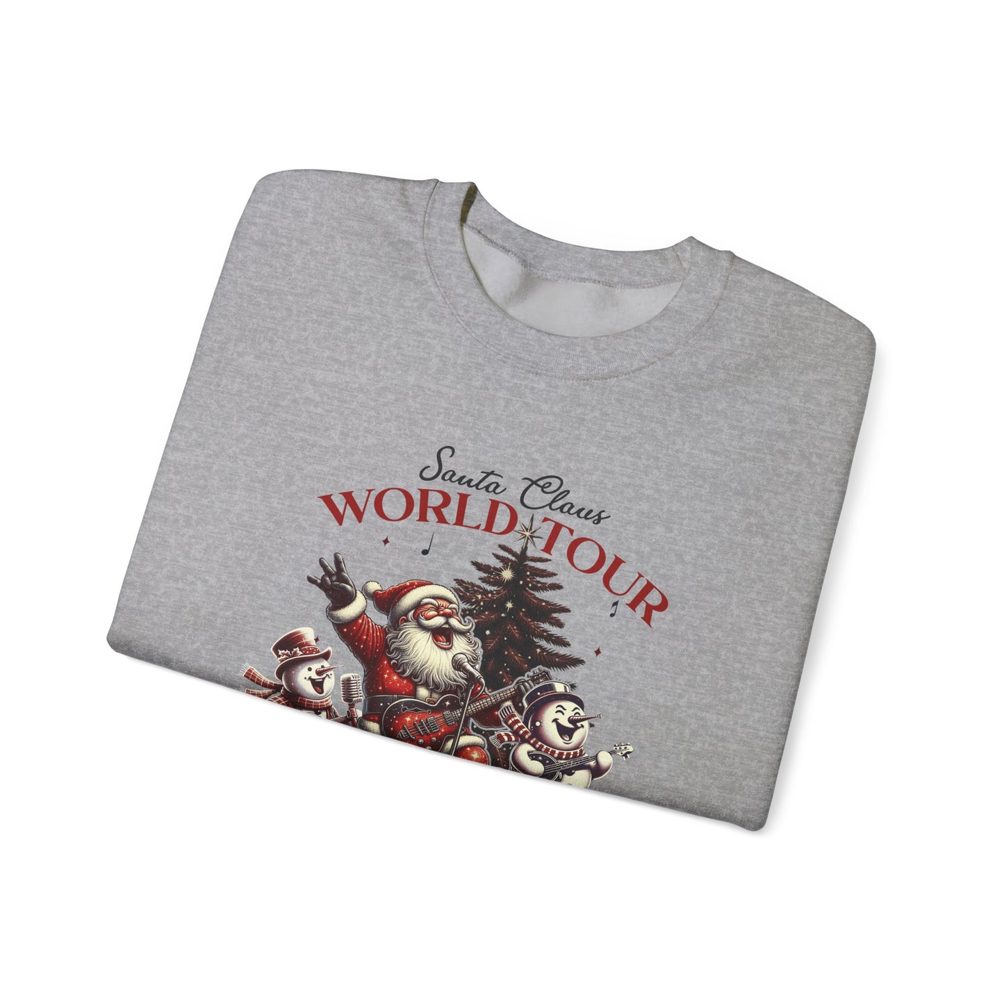 Santa Rocking Around the Christmas Tree Unisex Heavy Blend™ Crewneck Sweatshirt - size S - 3X