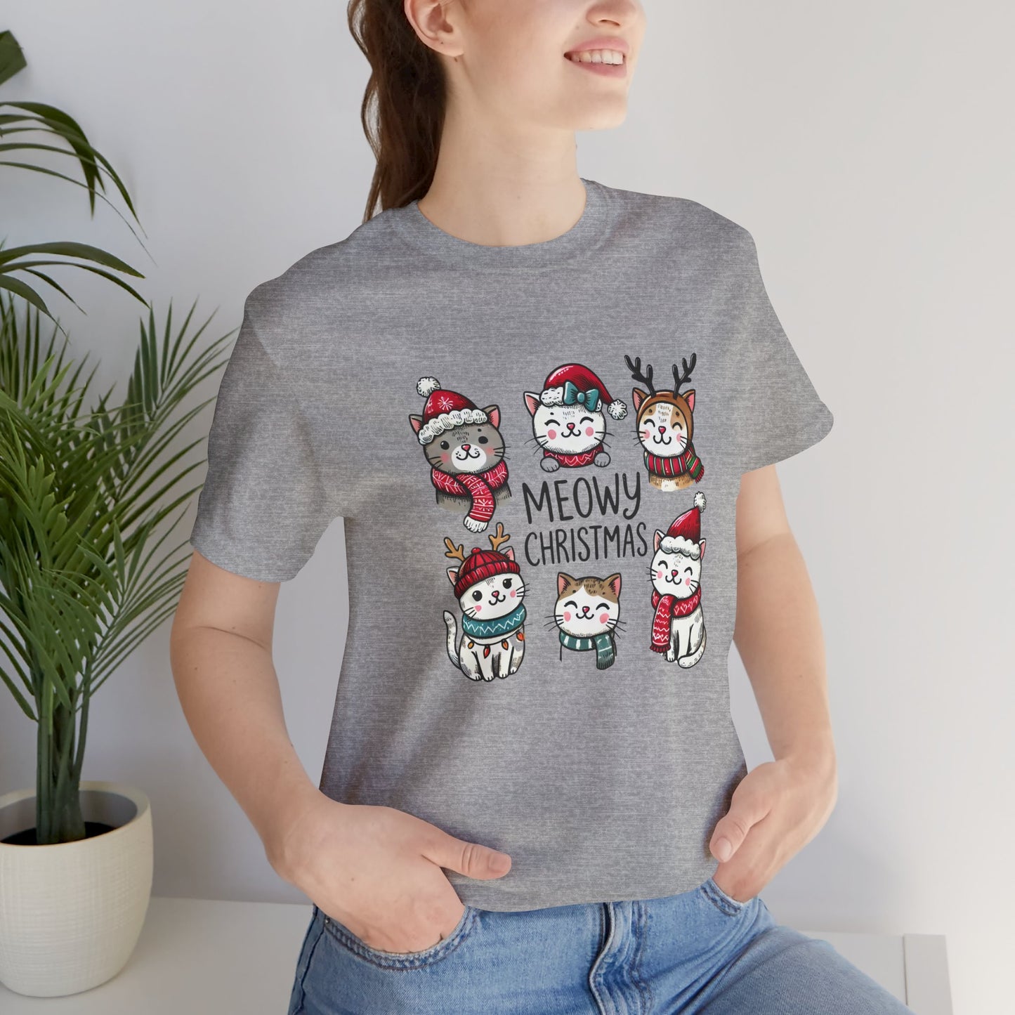 Meowy Christmas Unisex Jersey Short Sleeve Tee - size S - 3X