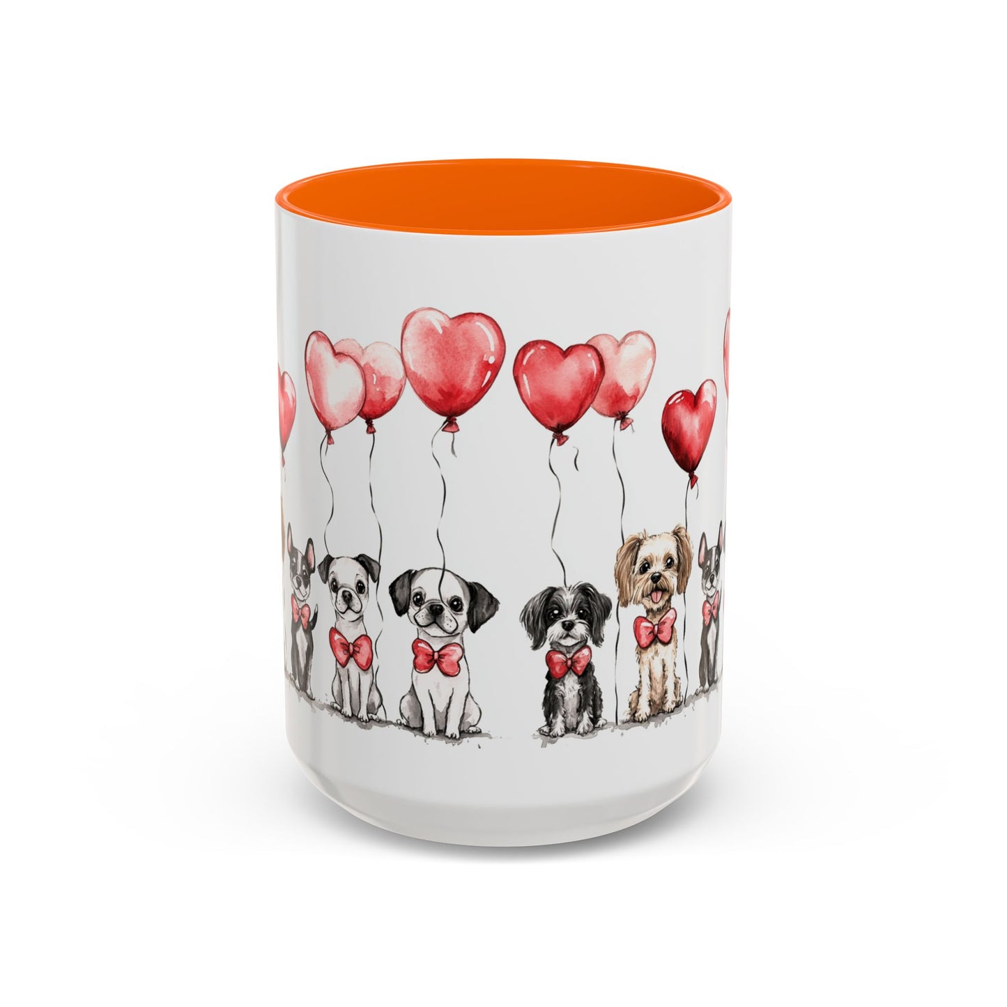Coffee Mug - Puppy Love Valentine's Day, Cute Dogs and Heart Balloons, 11oz and 15oz, Ceramic