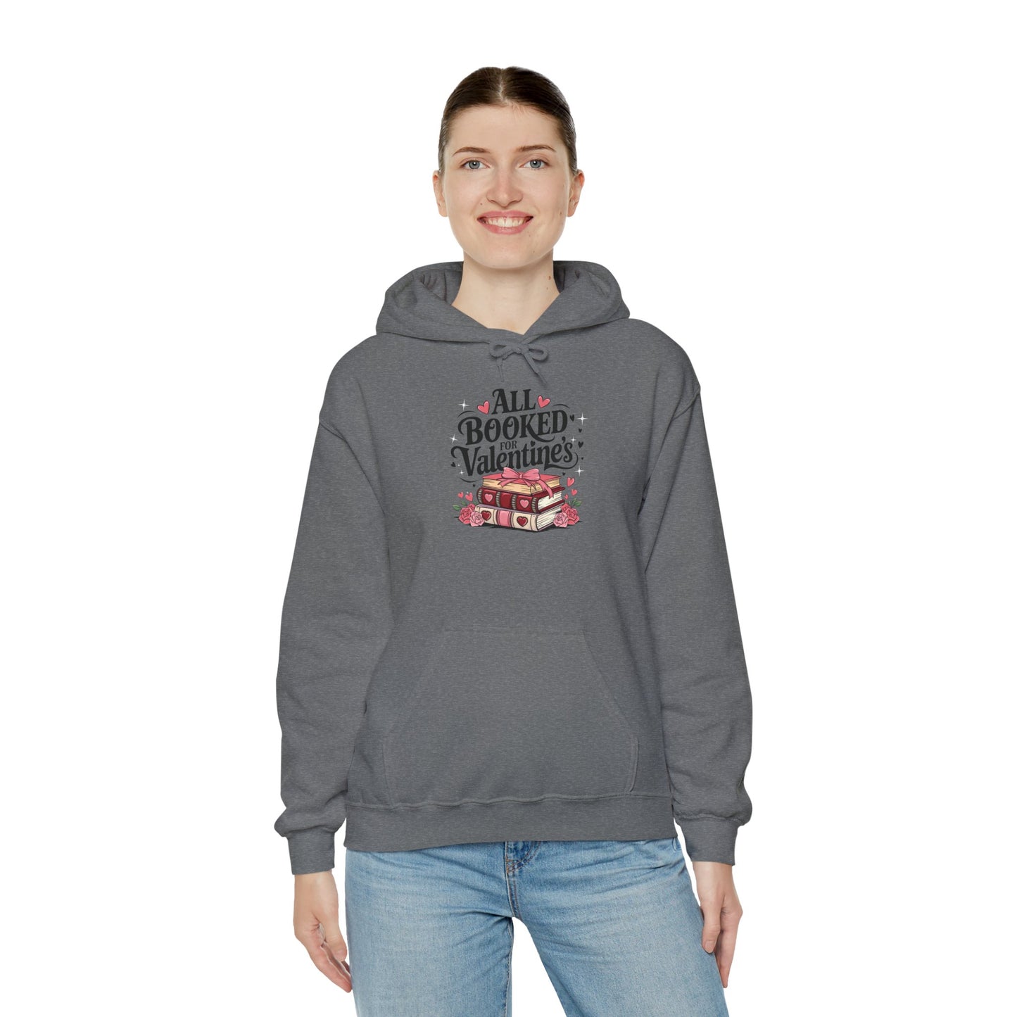 Valentine's Day All Booked Unisex Hooded Sweatshirt