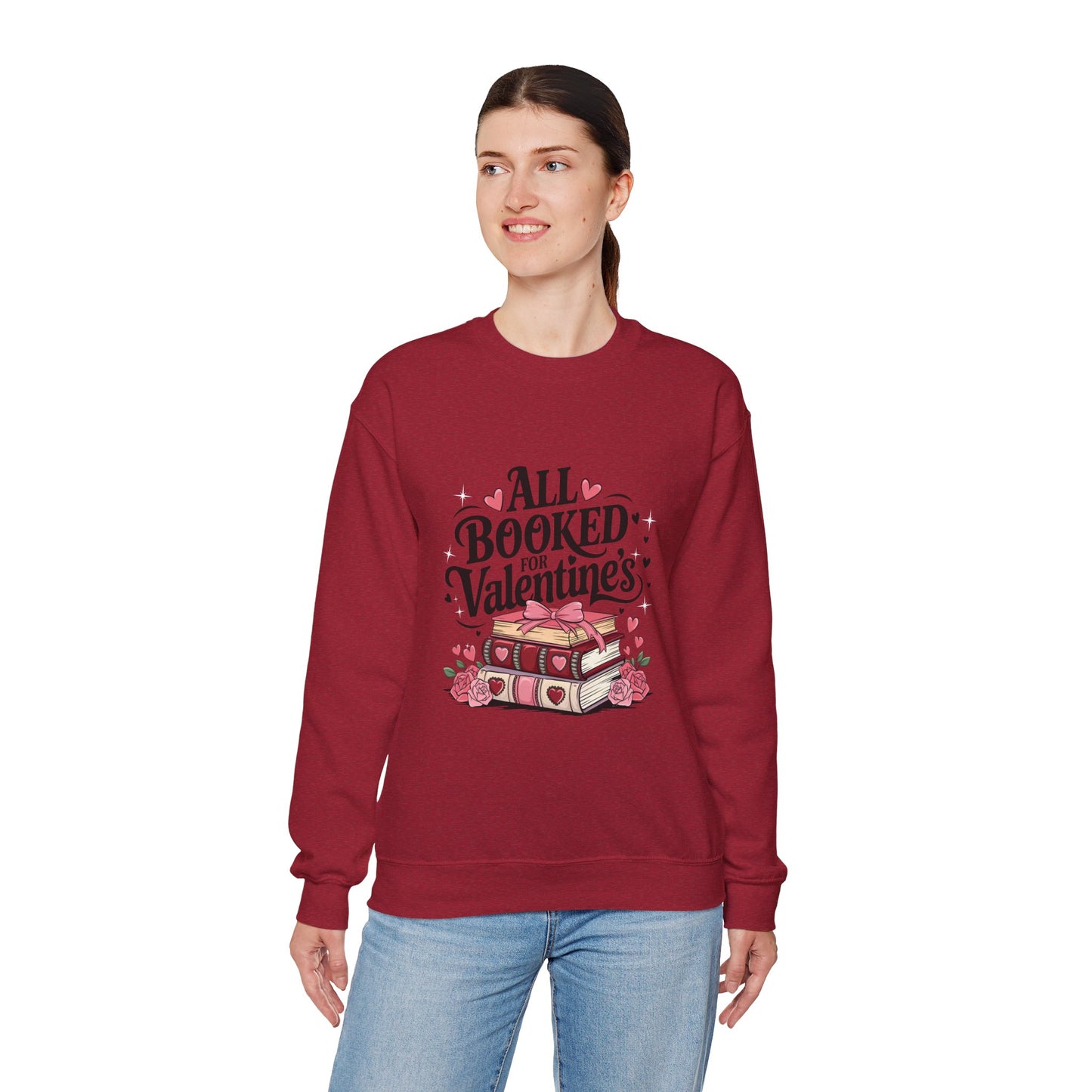 All Booked for Valentine's Day Unisex Heavy Blend Crewneck Sweatshirt