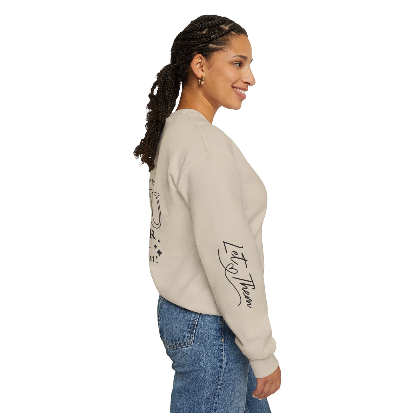 Let Them Crewneck Sweatshirt, Warm Cozy Design on Back Front Sleeve, Comfy Unisex Heavy Blend™, Sweater Jumper Pullover, Graphic Print