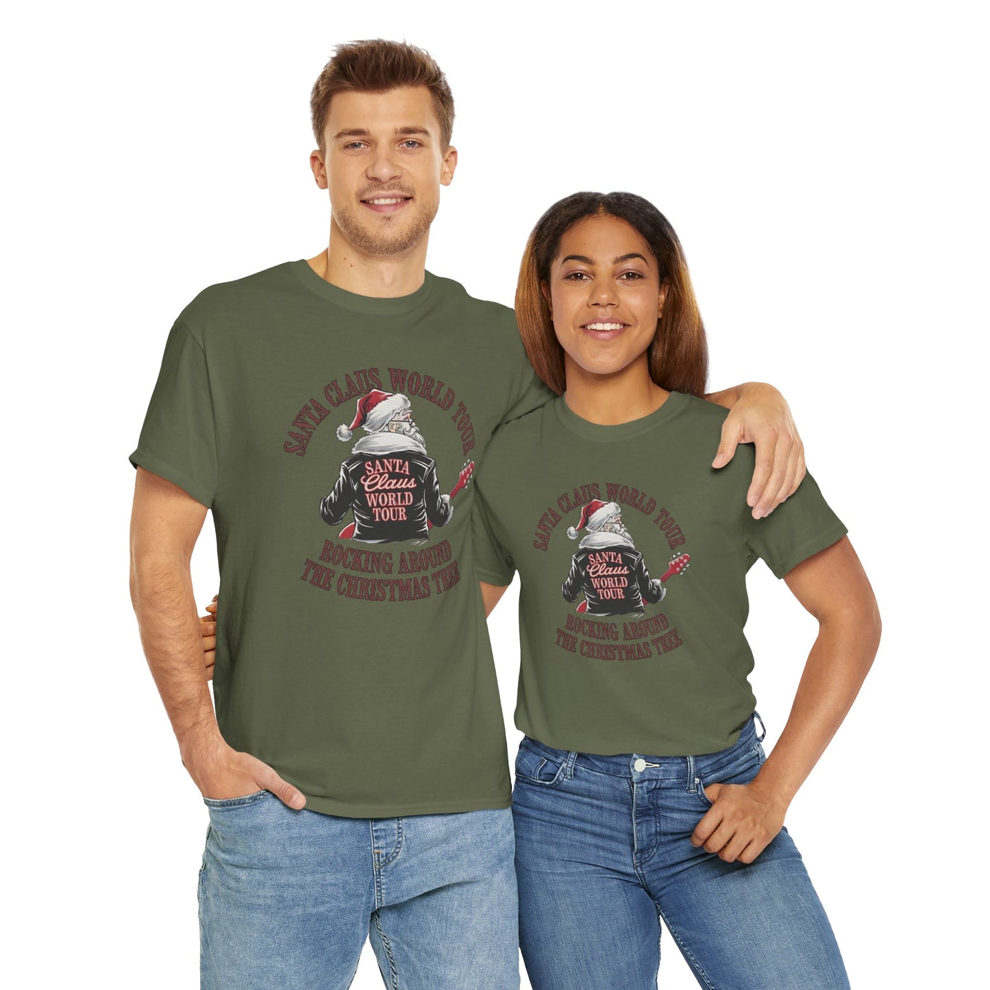 Santa Claus World Tour Unisex Tee - Sizes S-5X - Christmas Holiday Funny Shirt