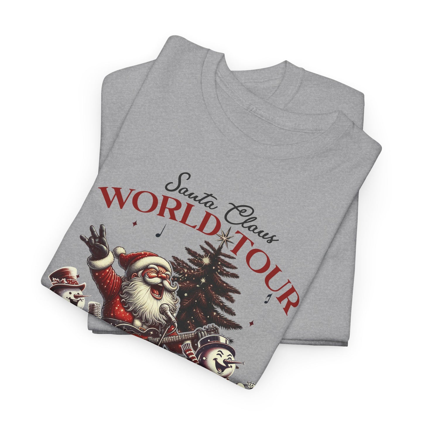 Santa Rocking around the Christmas Tree Unisex Heavy Cotton T-shirt - size S - 5X