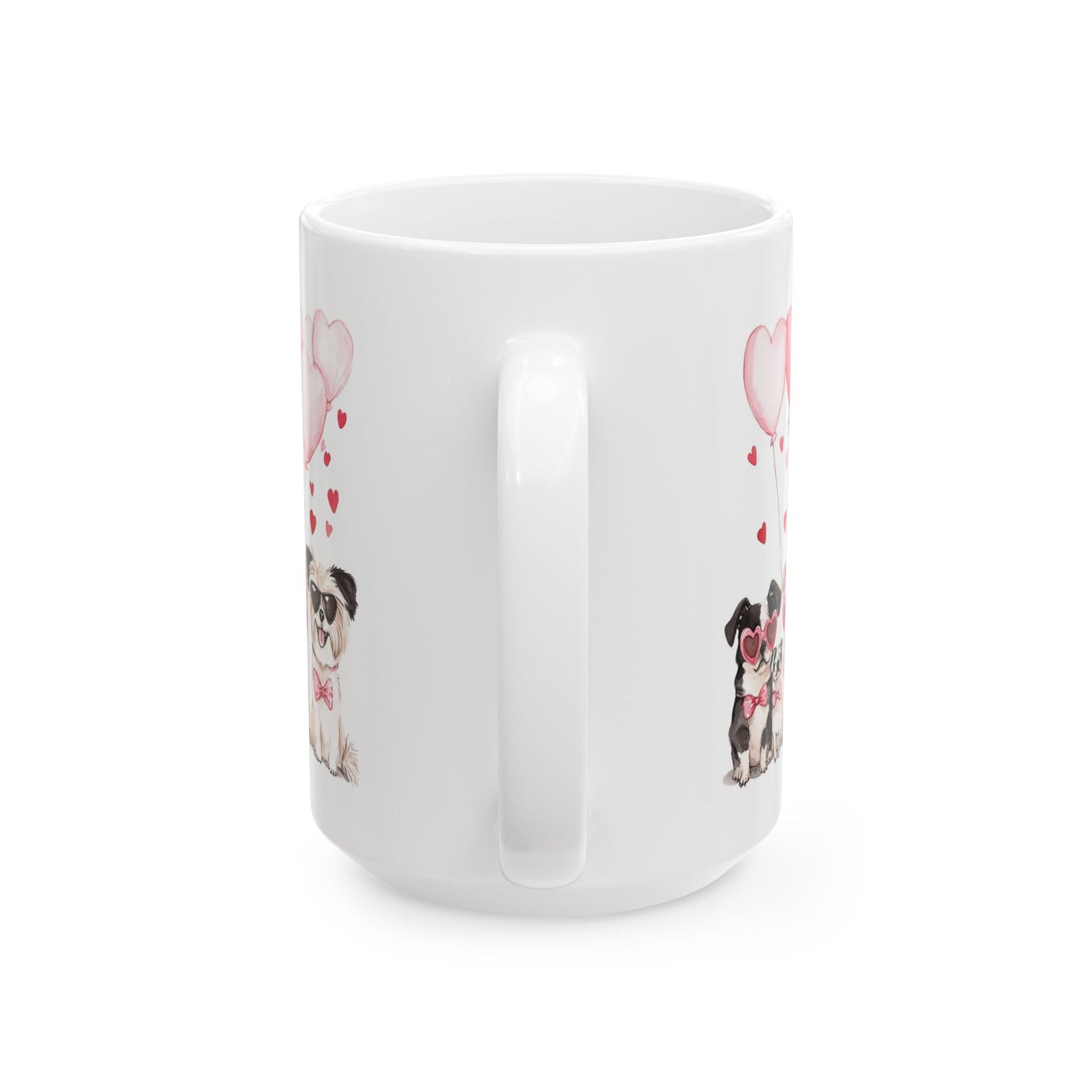 Puppy Love Valentine's Day Ceramic Mug, (11oz, 15oz) - all white