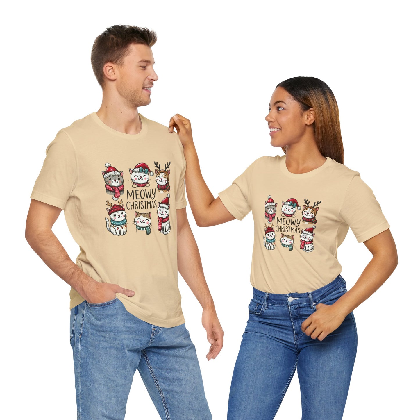 Meowy Christmas Unisex Jersey Short Sleeve Tee - size S - 3X