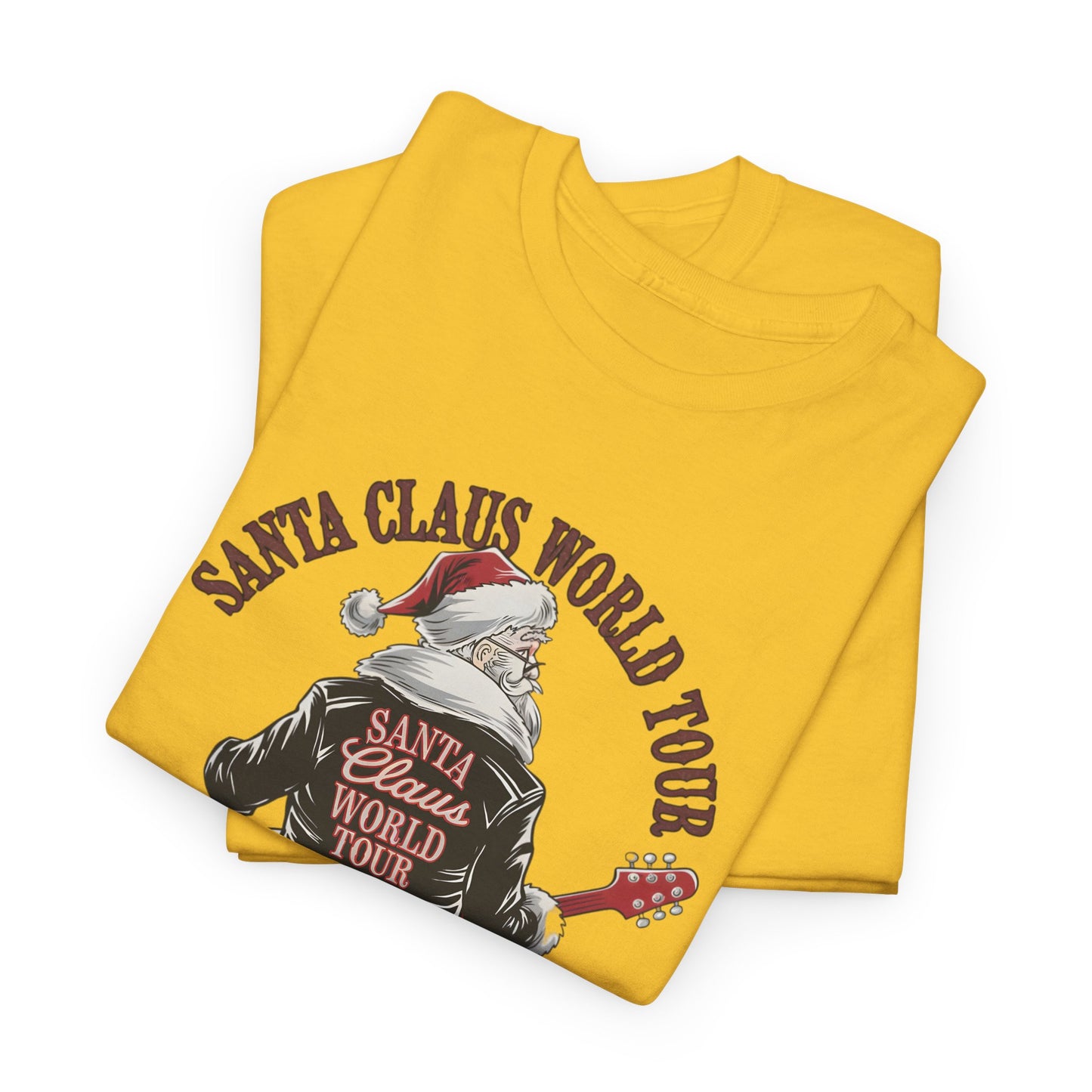 Santa Claus World Tour Unisex Heavy Cotton Tee - sizes S - 3X - Rocking around the Christmas Tree