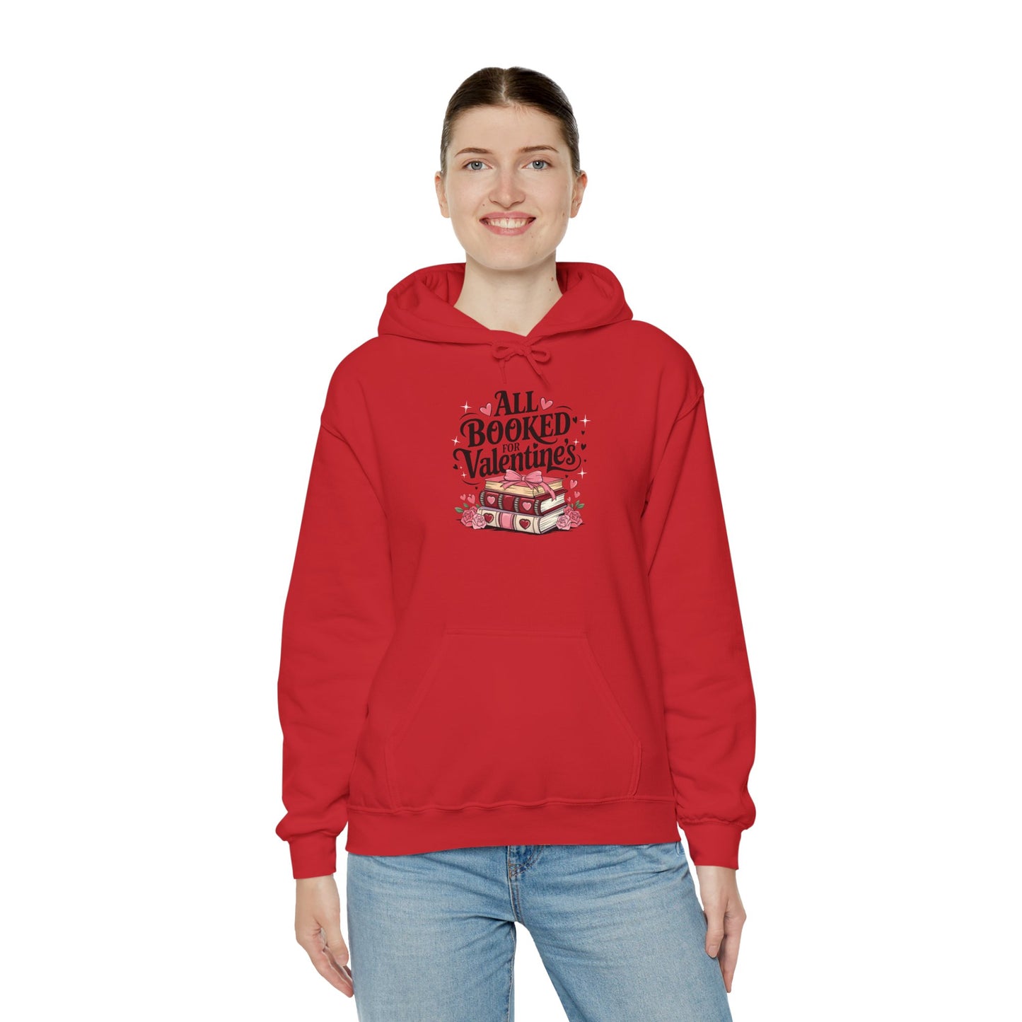 Valentine's Day All Booked Unisex Hooded Sweatshirt