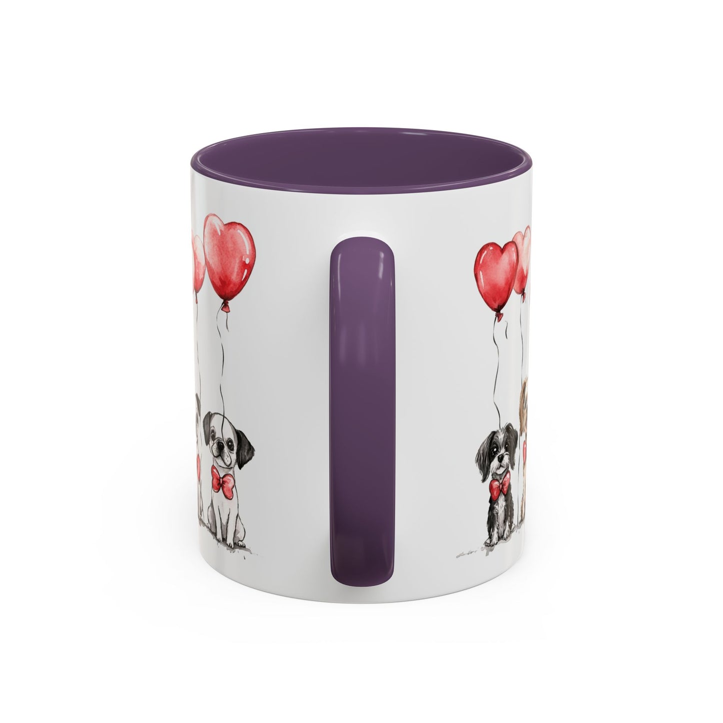 Coffee Mug - Puppy Love Valentine's Day, Cute Dogs and Heart Balloons, 11oz and 15oz, Ceramic