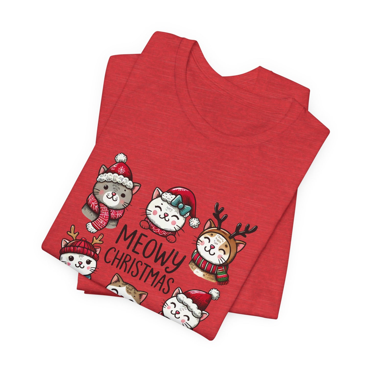 Meowy Christmas Unisex Jersey Short Sleeve Tee - size S - 3X