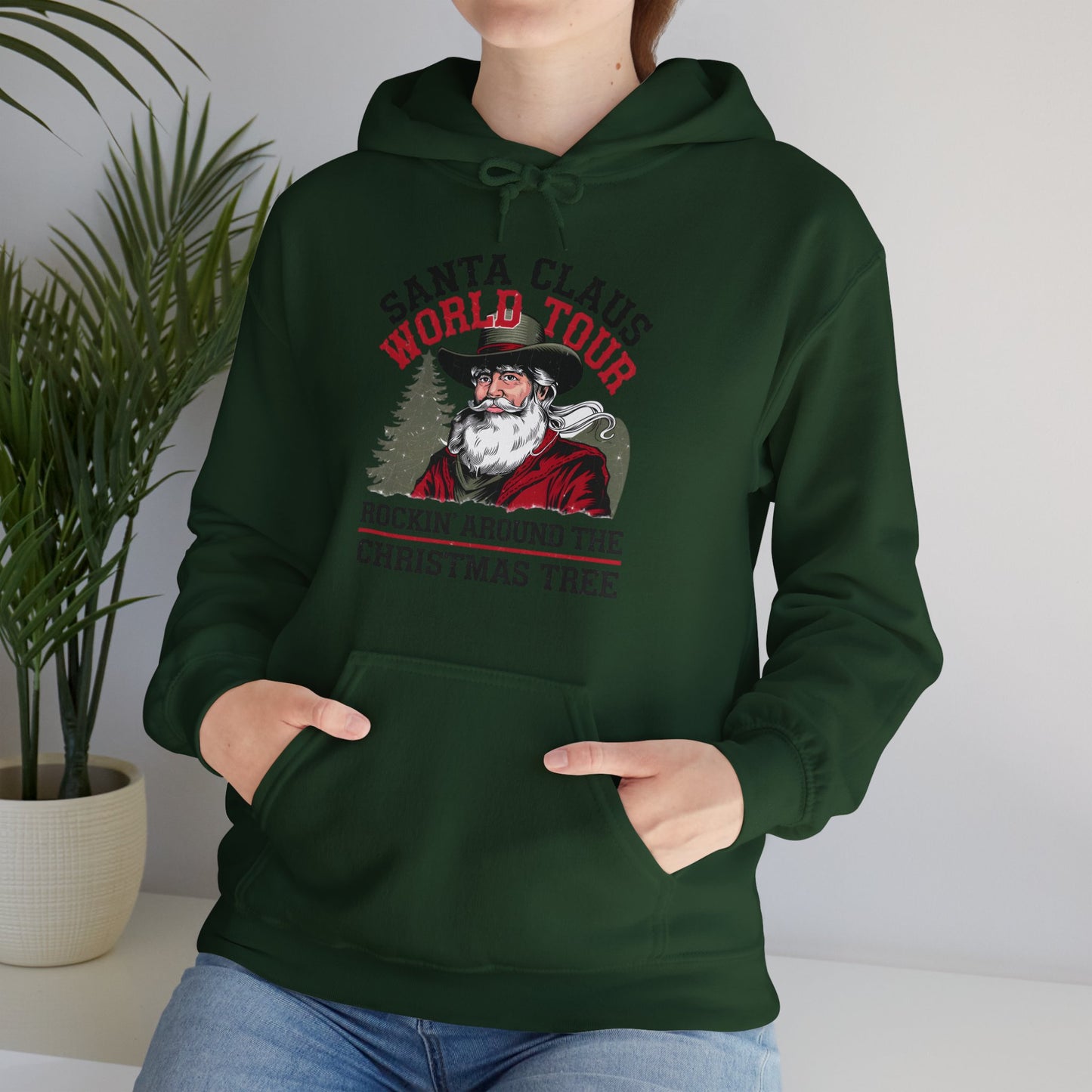 Santa Claus World Tour Unisex Heavy Blend™ Hooded Sweatshirt - sizes S - 3X - Rocking Around the Christmas Tree