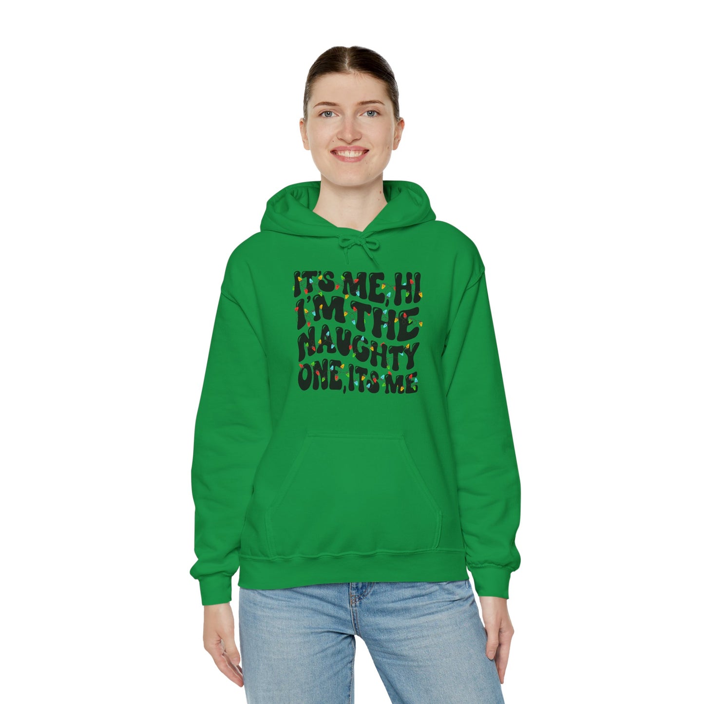 It's me, Hi, I'm the Naughty One Christmas Unisex Hoodie - Holiday Fun Cozy Sweatshirt - size X-5X