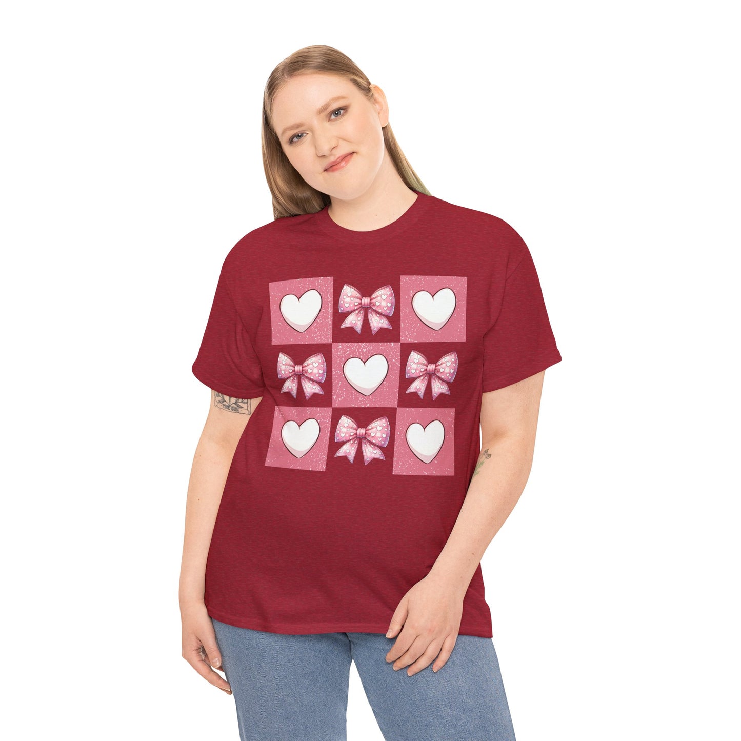 Hearts and Bows Unisex Heavy Cotton Tee - sizes S - 5X