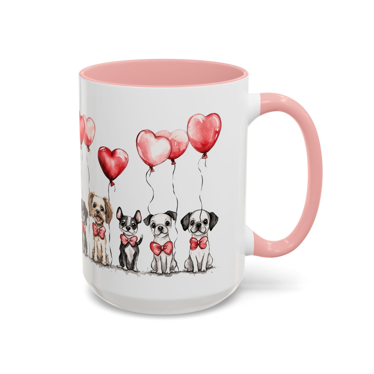 Coffee Mug - Puppy Love Valentine's Day, Cute Dogs and Heart Balloons, 11oz and 15oz, Ceramic