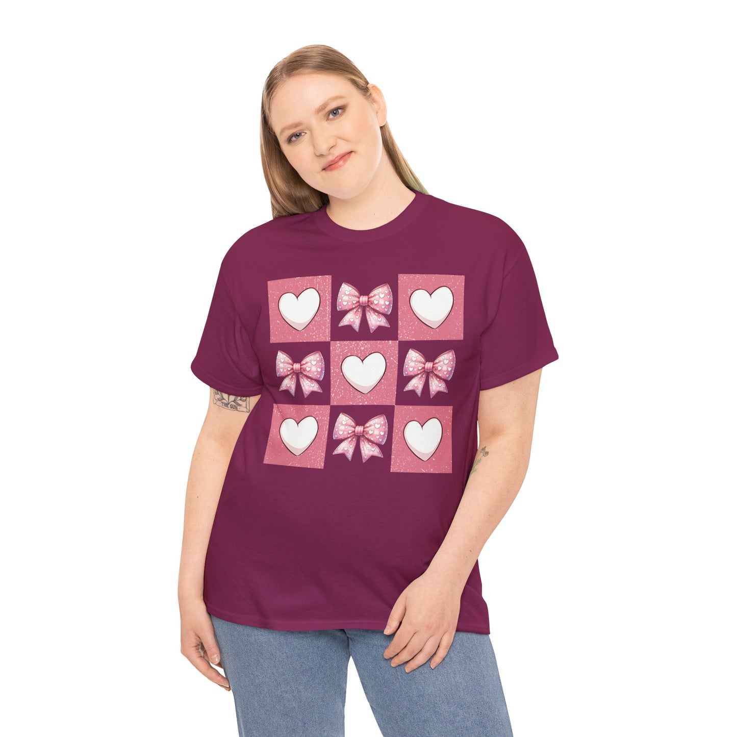 Hearts and Bows Unisex Heavy Cotton Tee - sizes S - 5X