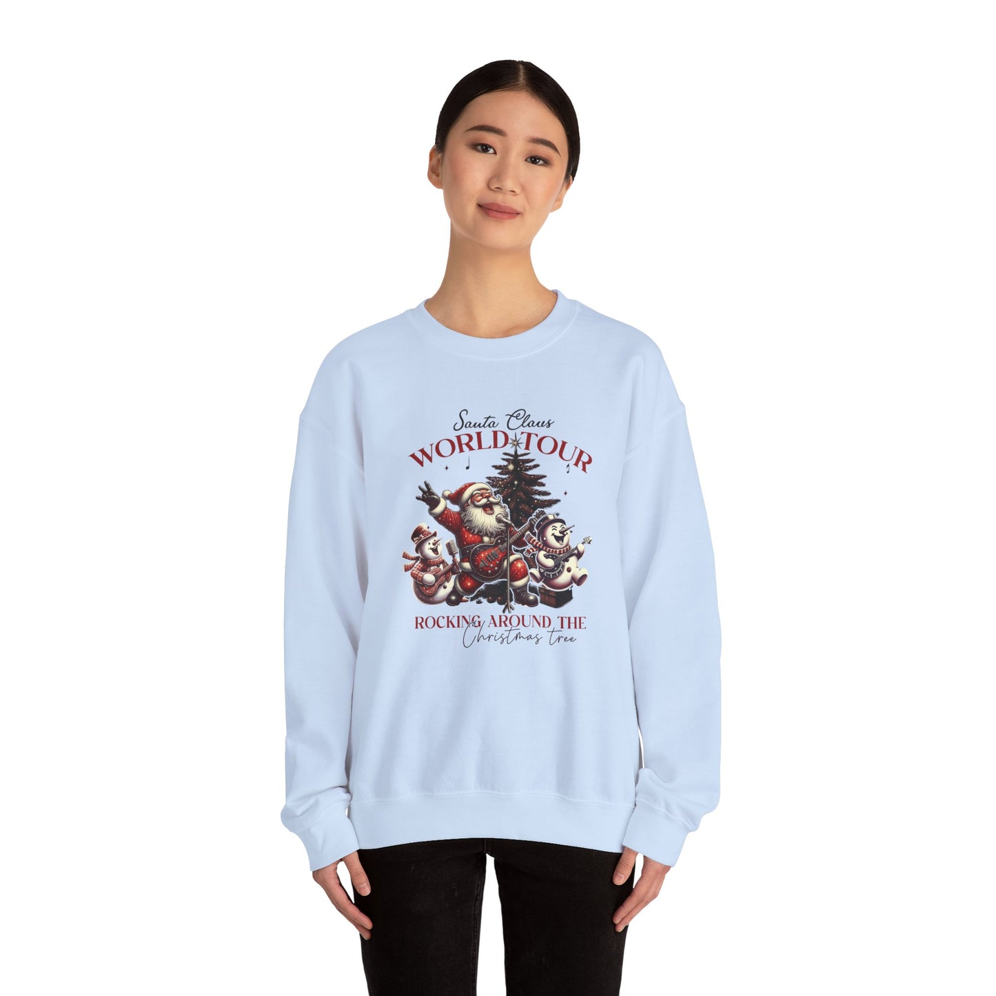 Santa Rocking Around the Christmas Tree Unisex Heavy Blend™ Crewneck Sweatshirt - size S - 3X