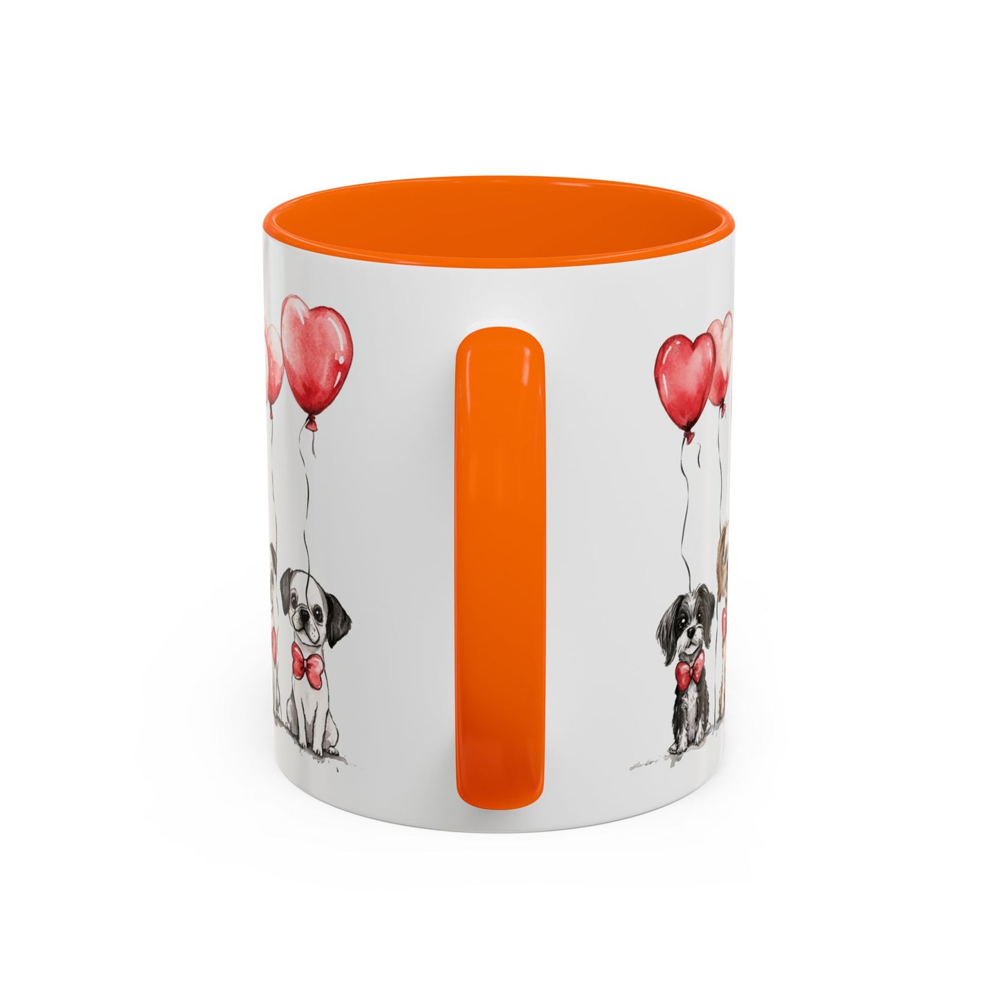 Coffee Mug - Puppy Love Valentine's Day, Cute Dogs and Heart Balloons, 11oz and 15oz, Ceramic