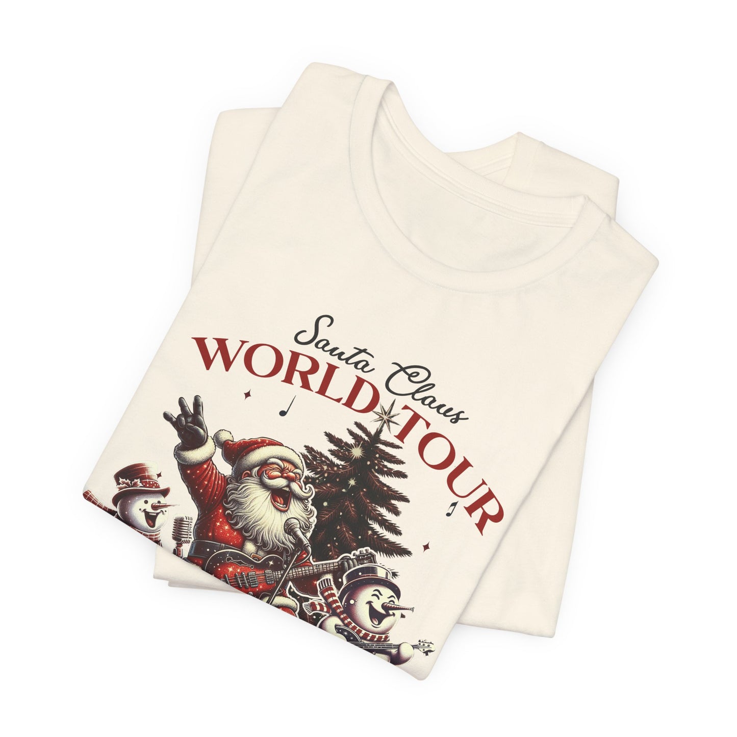 Santa Rocking Around the Christmas Tree Unisex Jersey Short Sleeve T-shirt - sizes S - 3X