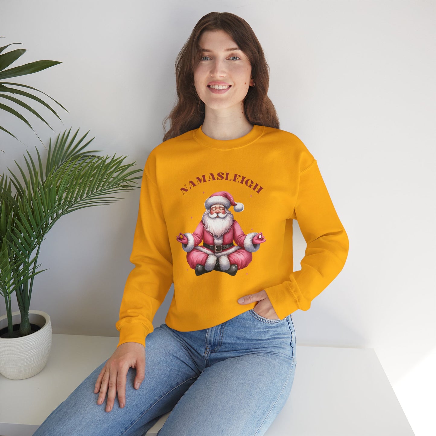 Santa Namasleigh Unisex Heavy Blend™ Crewneck Sweatshirt - size S - 3X
