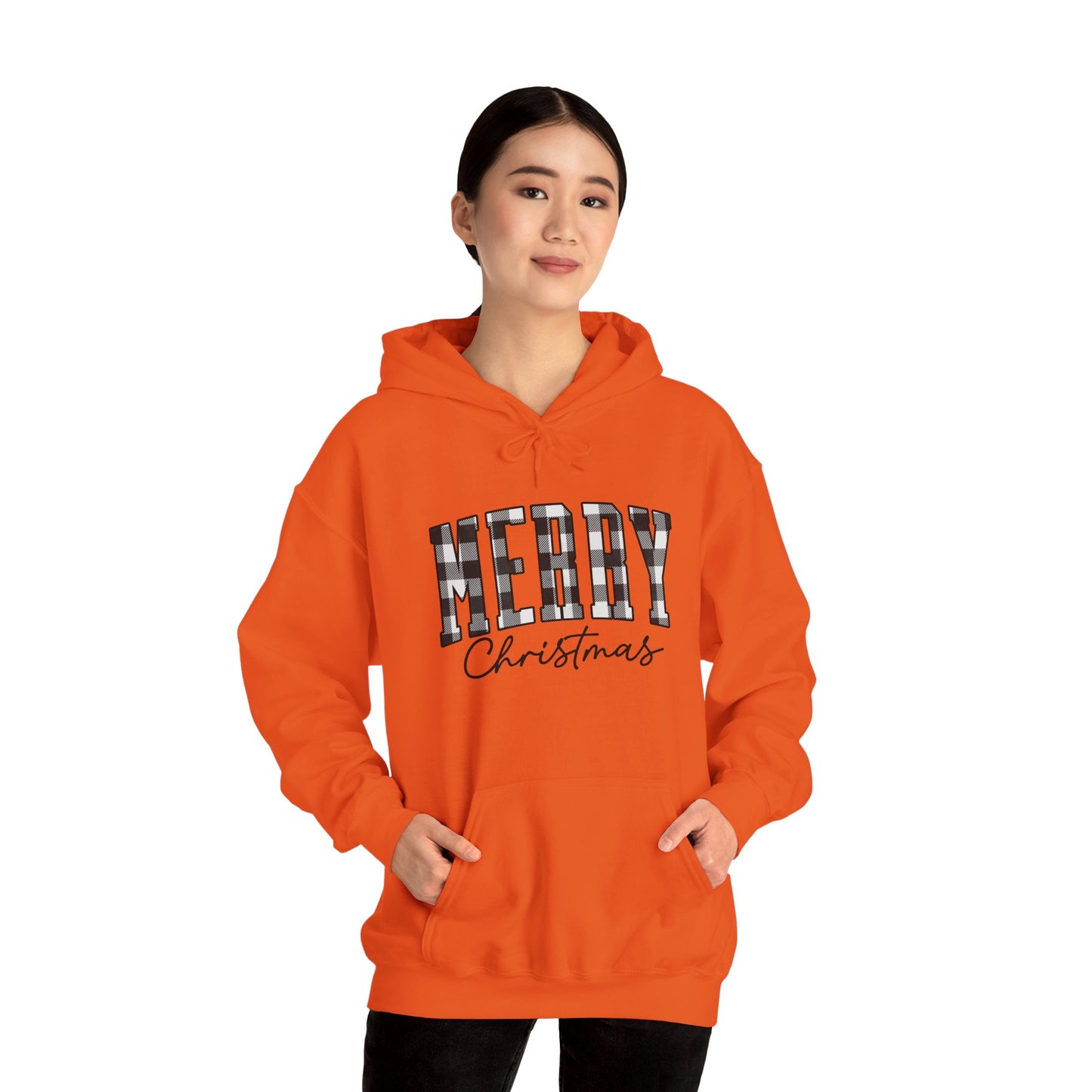 Buffalo Plaid Merry Christmas Unisex Heavy Blend™ Hooded Sweatshirt - size S - 3X