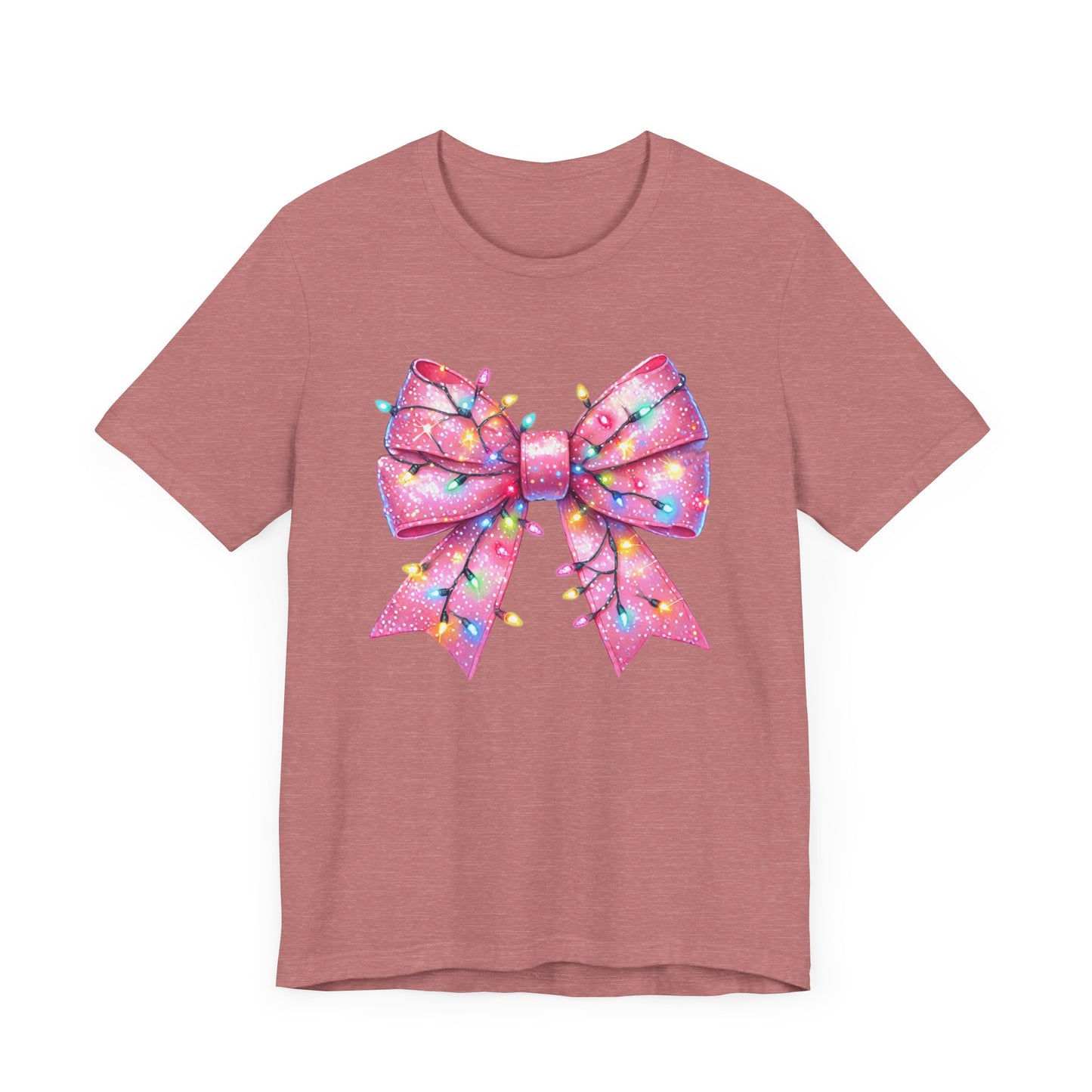 Pink Christmas Bow Unisex Jersey Short Sleeve Tee - sizes S - 3X