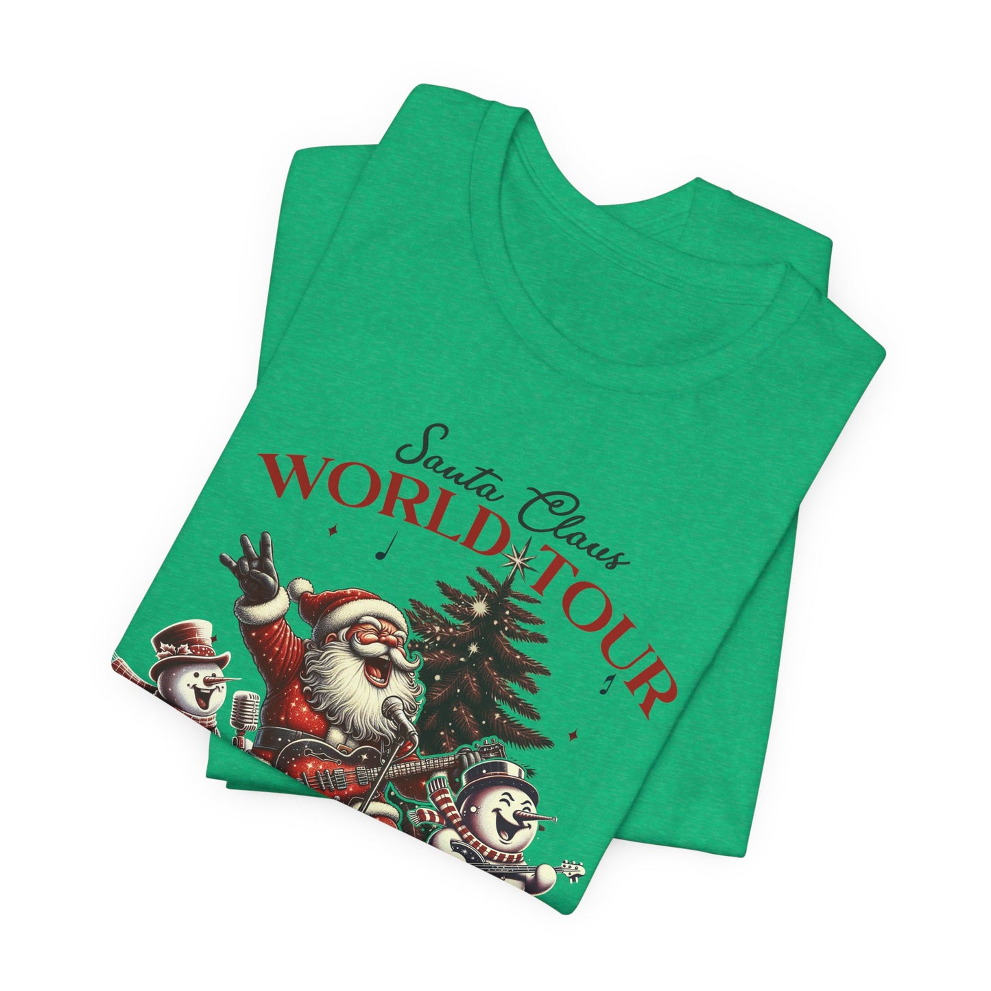 Santa Rocking Around the Christmas Tree Unisex Jersey Short Sleeve T-shirt - sizes S - 3X