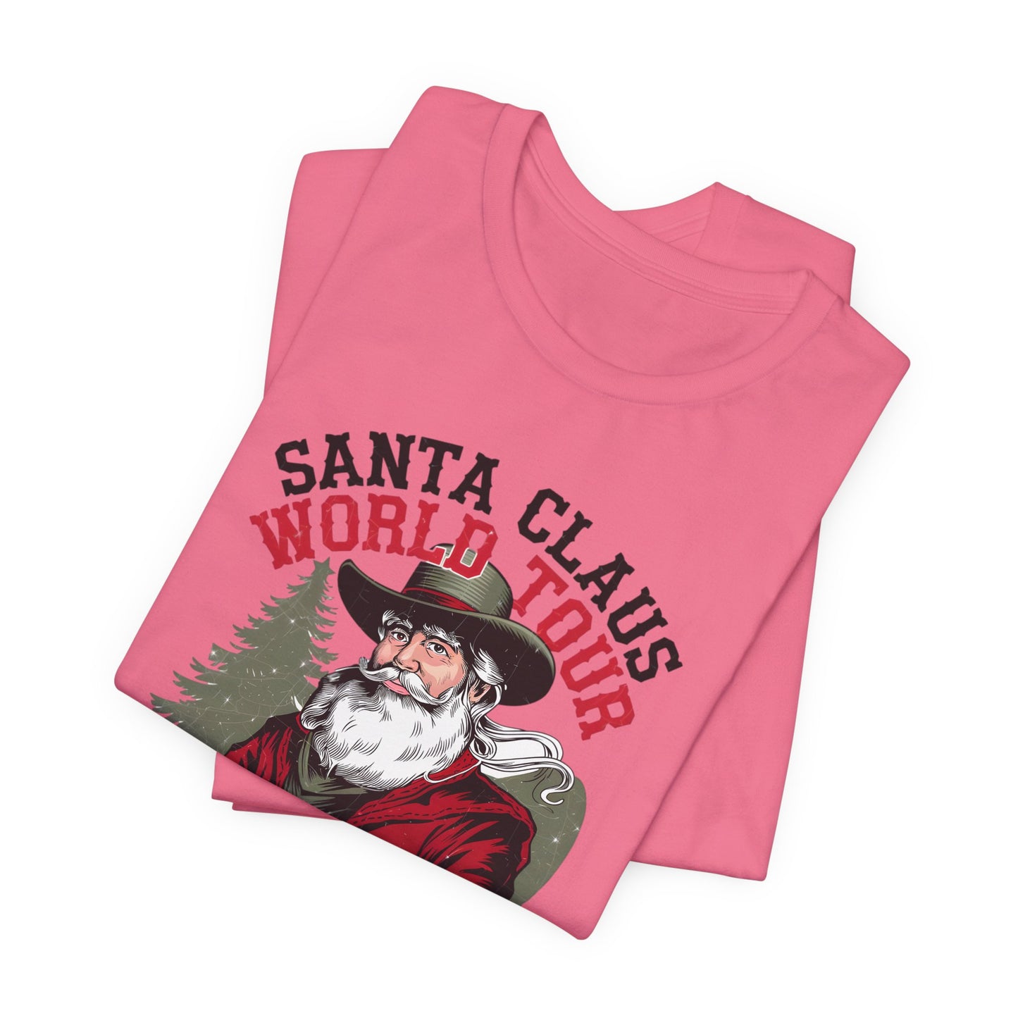 Santa's World Tour Rocking around the Christmas Tree Unisex Jersey Short Sleeve Tee - sizes S - 3X