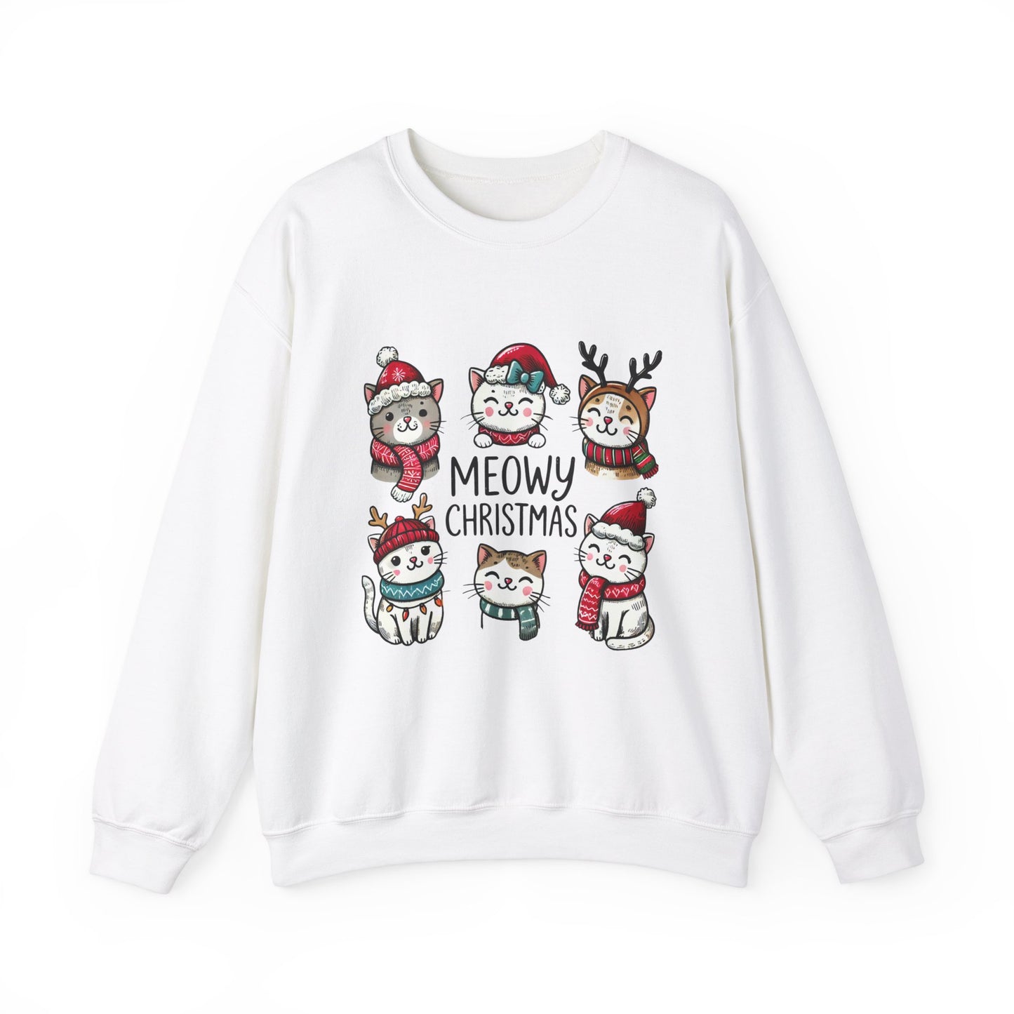 Meowy Christmas Crewneck Sweatshirt - size S - 5X