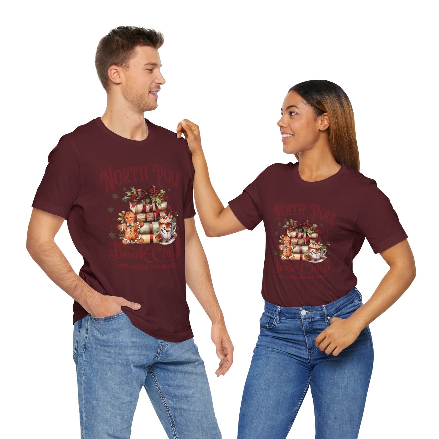 North Pole Book Club Unisex Jersey Short Sleeve Tee - size S - 3X