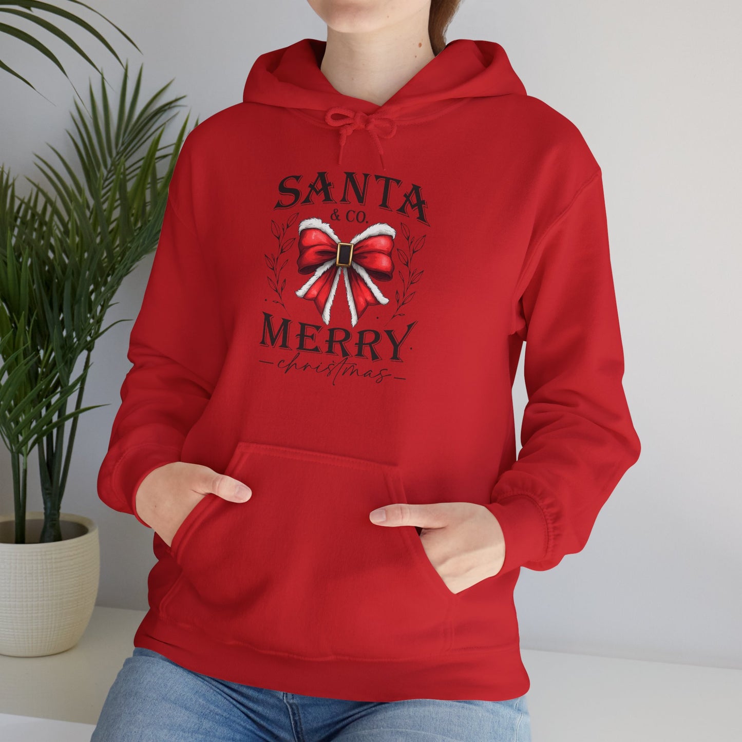 Santa and Co Merry Christmas bow Unisex Heavy Blend™ Hooded Sweatshirt - sizes S - 5X