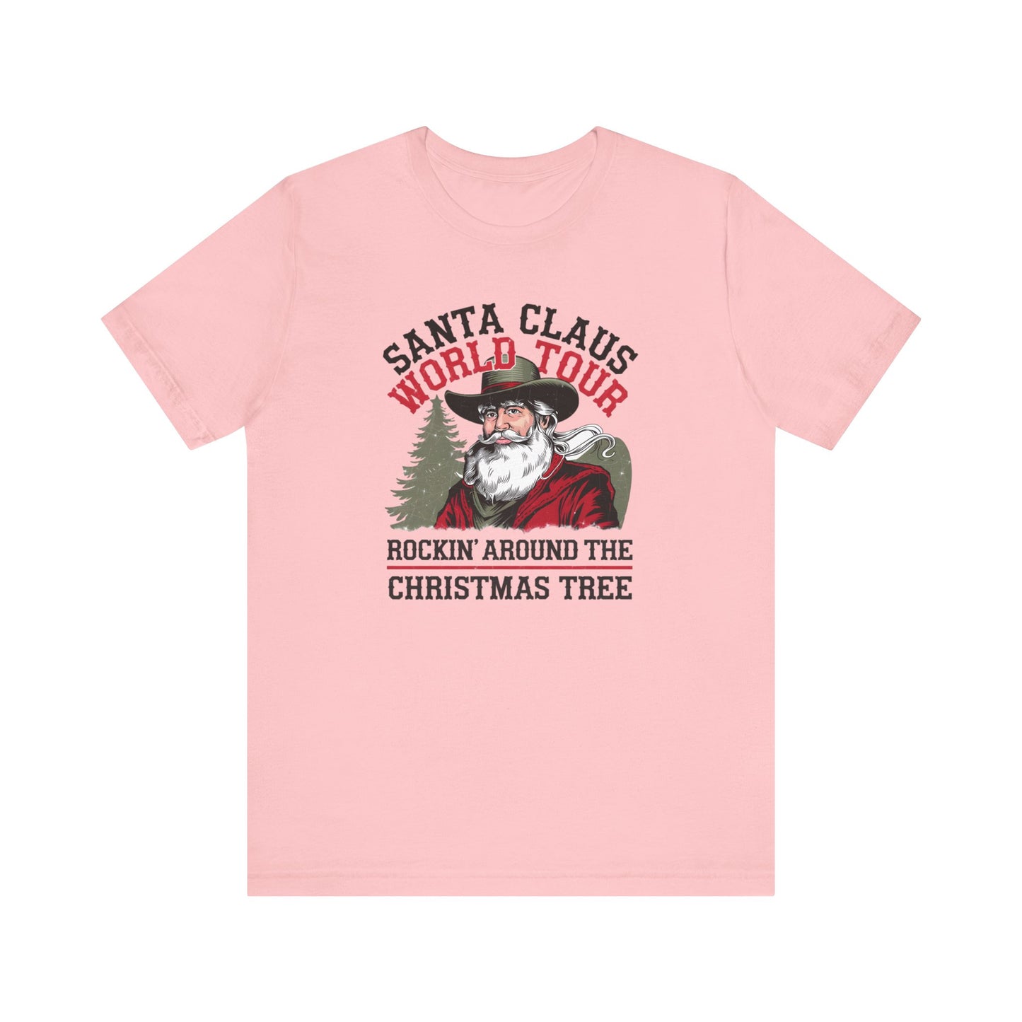Santa's World Tour Rocking around the Christmas Tree Unisex Jersey Short Sleeve Tee - sizes S - 3X