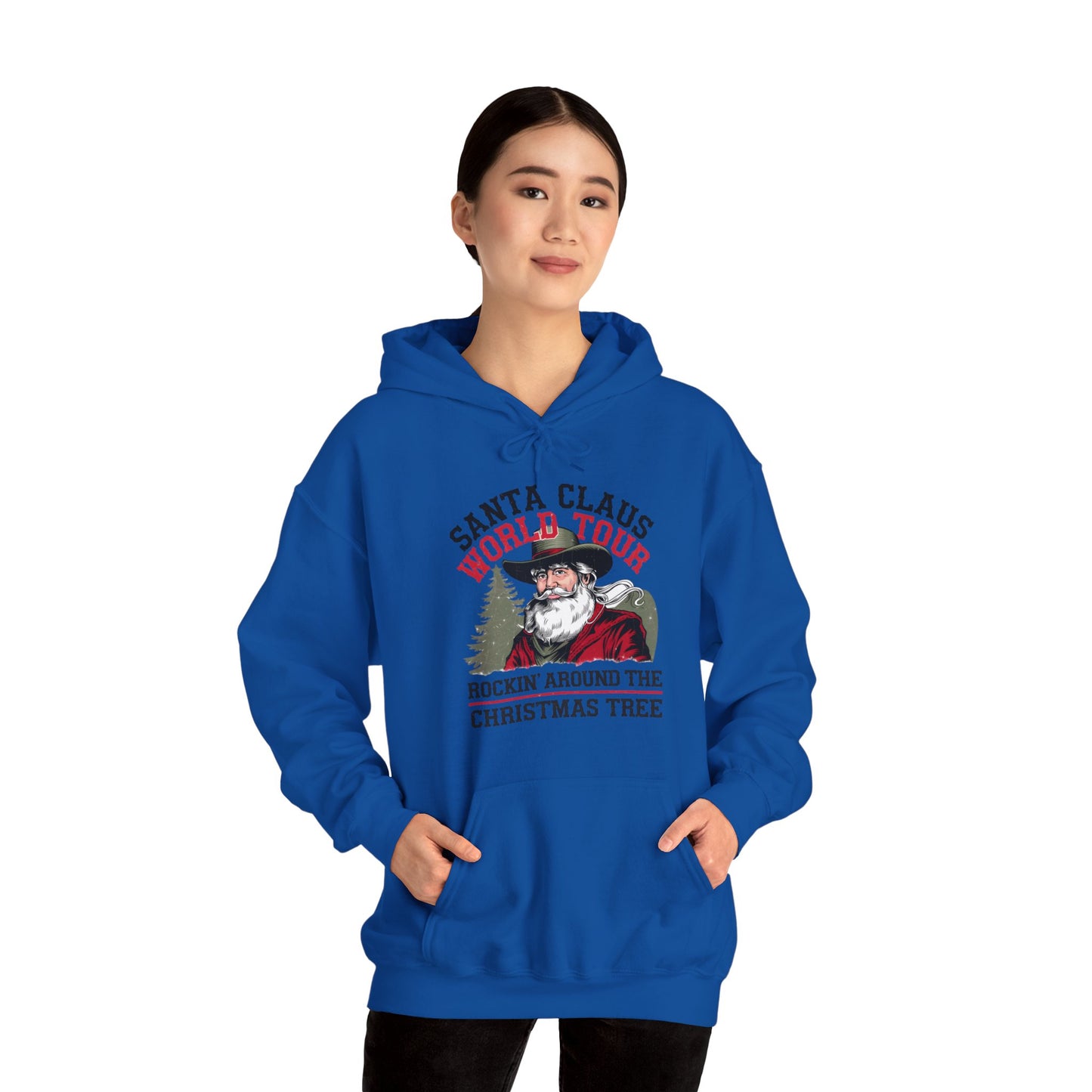 Santa Claus World Tour Unisex Heavy Blend™ Hooded Sweatshirt - sizes S - 3X - Rocking Around the Christmas Tree