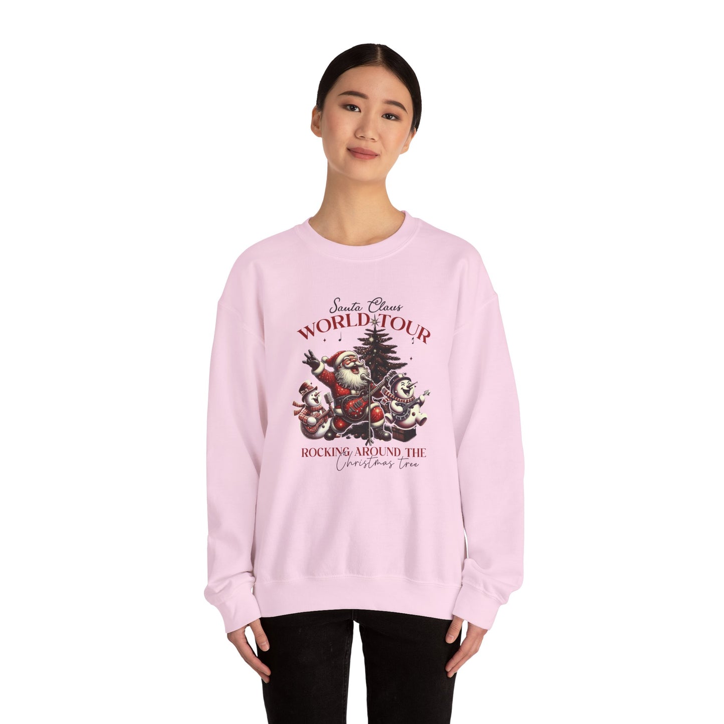 Santa Rocking Around the Christmas Tree Unisex Heavy Blend™ Crewneck Sweatshirt - size S - 3X