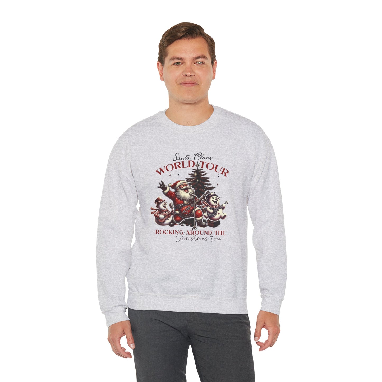 Santa Rocking Around the Christmas Tree Unisex Heavy Blend™ Crewneck Sweatshirt - size S - 3X