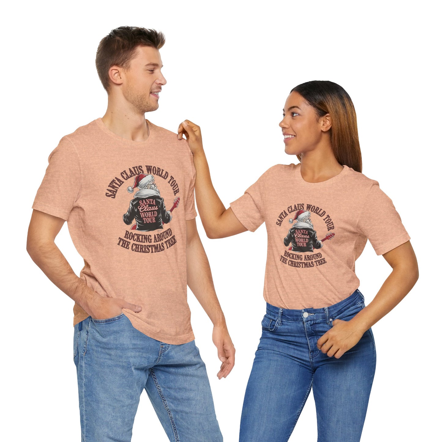 Santa Claus World Tour Tee - Festive Christmas Unisex Jersey Short SleeveT-Shirt - sizes S-3X