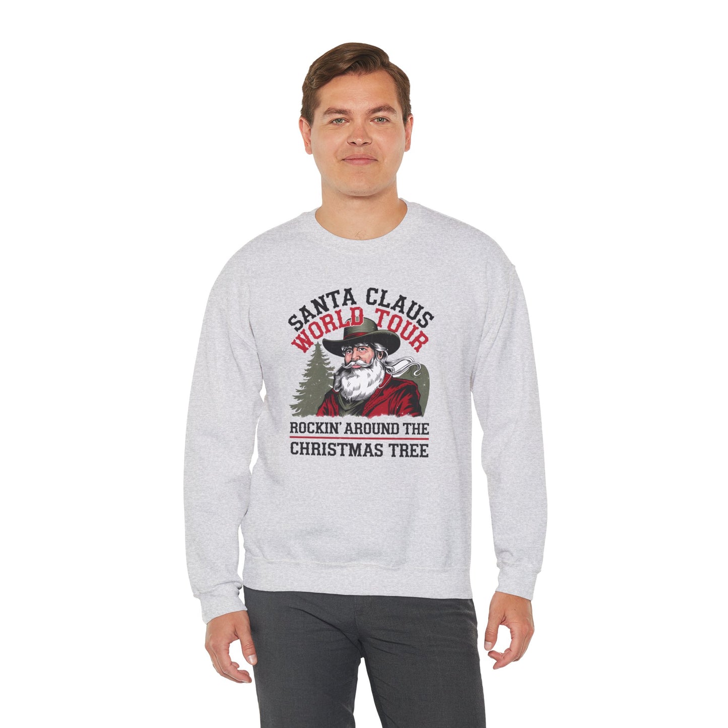 Santa Claus World Tour Unisex Heavy Blend™ Crewneck Sweatshirt - sizes S - 3X - Rocking around the Christmas Tree