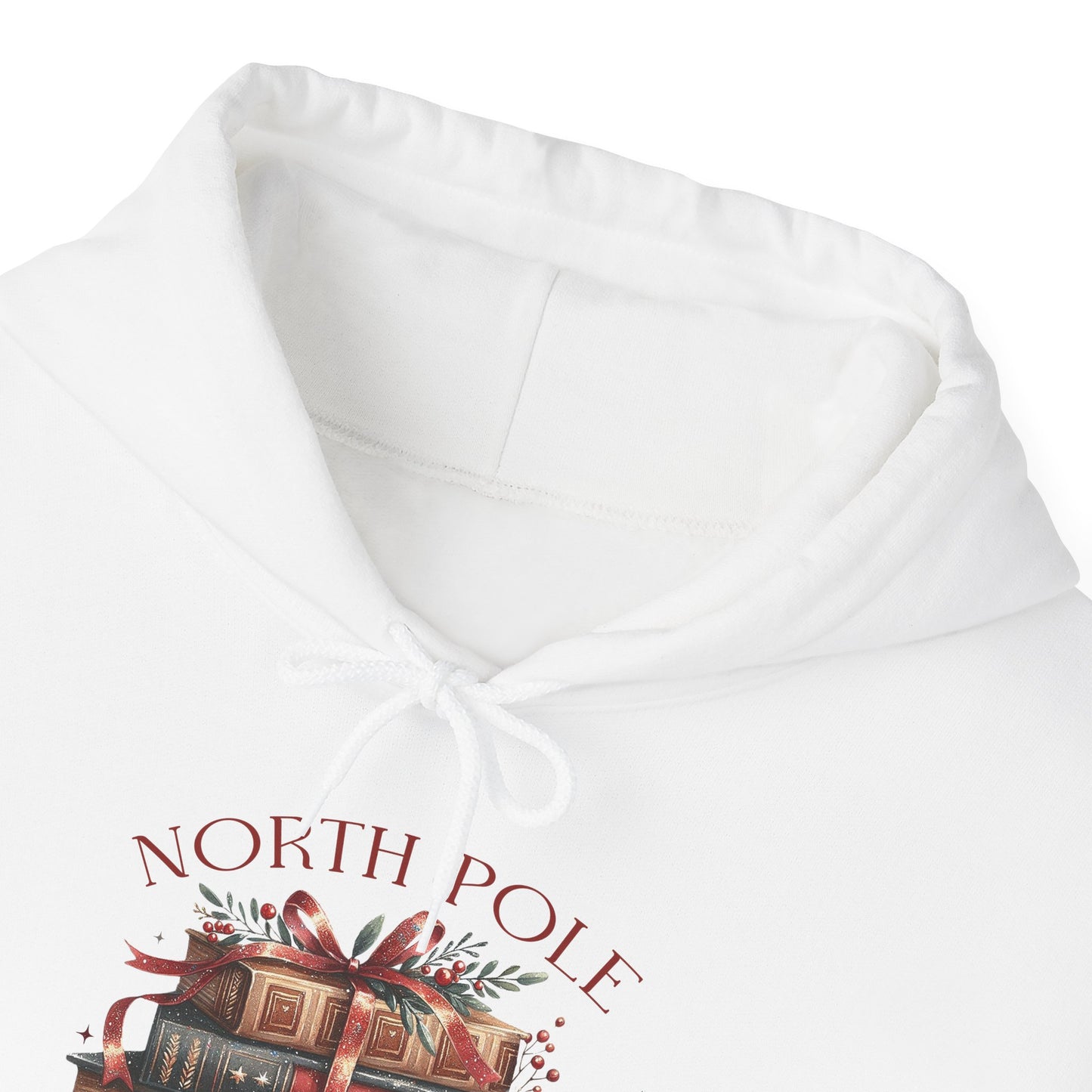 North Pole Book Club Heavy Blend Hoodie - Christmas Book Lover Festive Sweatshirt - sizes S - 5X